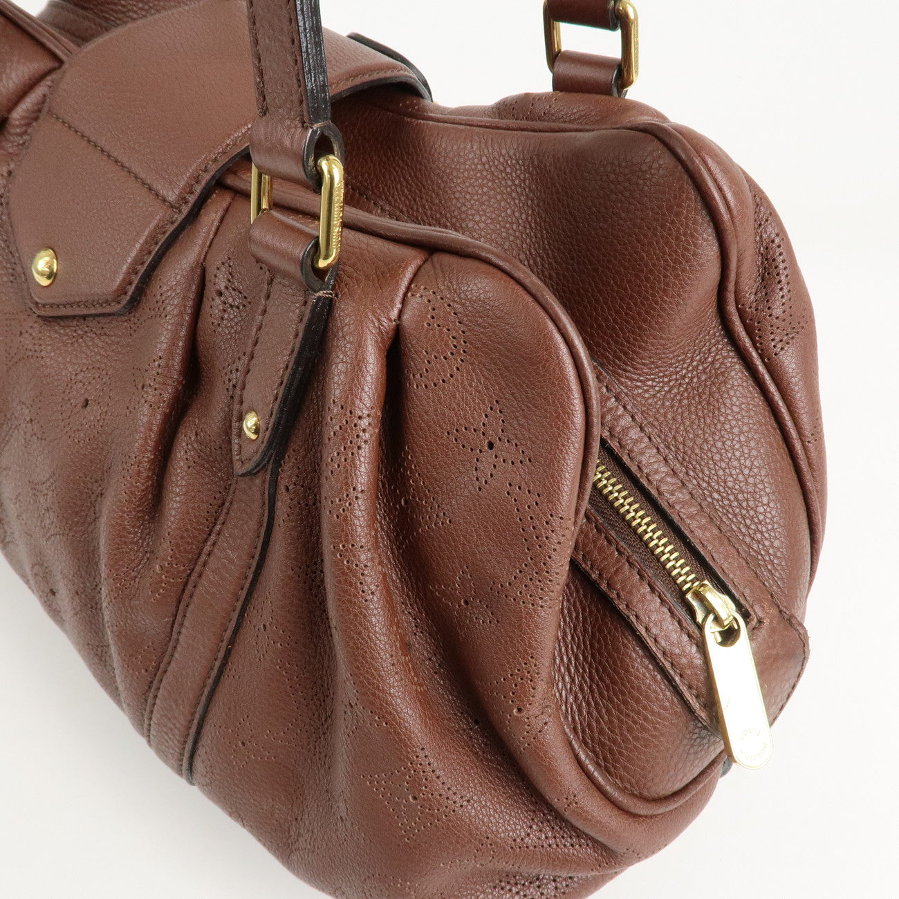 Louis Vuitton Monogram Mahina Lunar Hand Bag GM Acajou M95970 Used