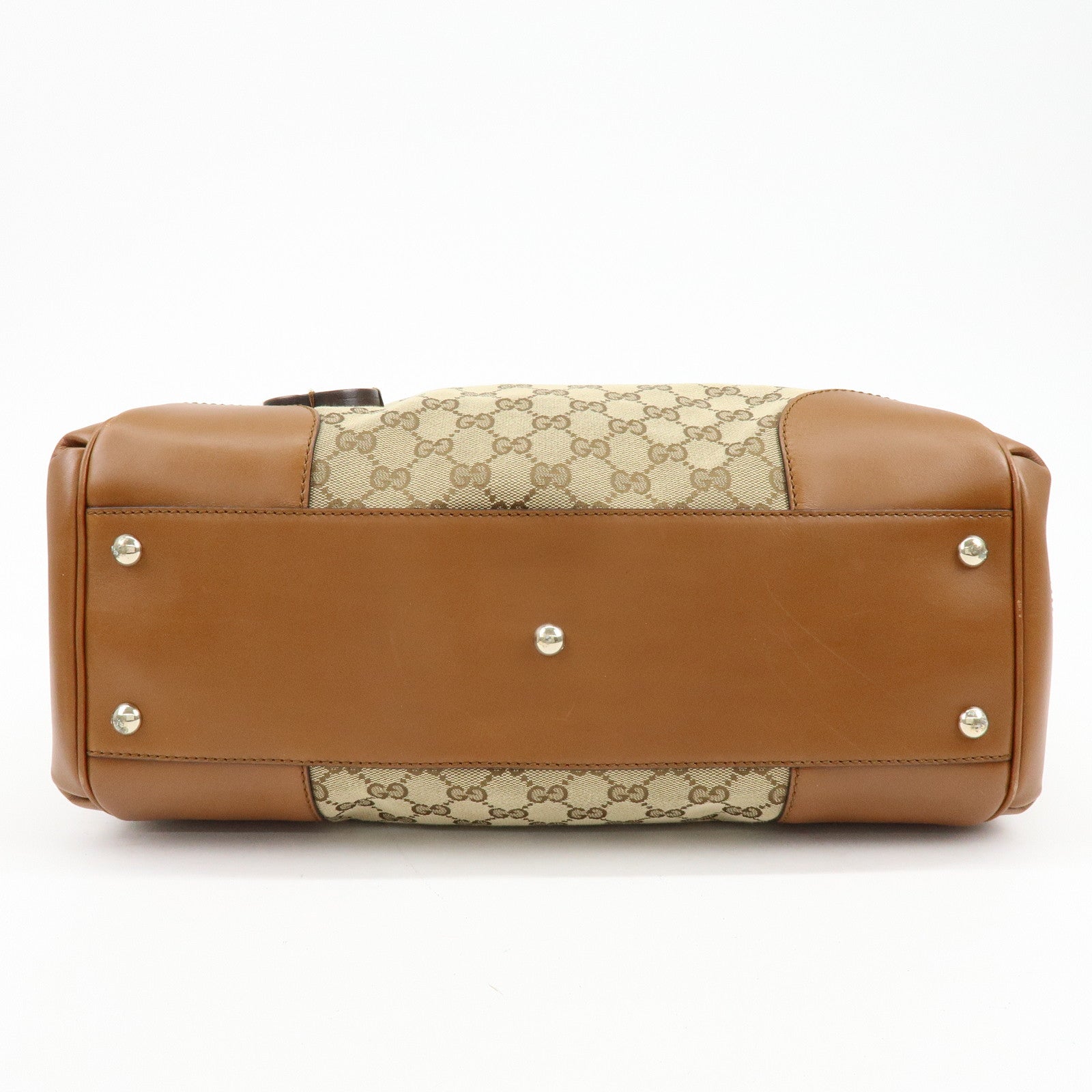 GUCCI Interlocking G GG Canvas Leather Tote Bag Shoulder Bag 296896