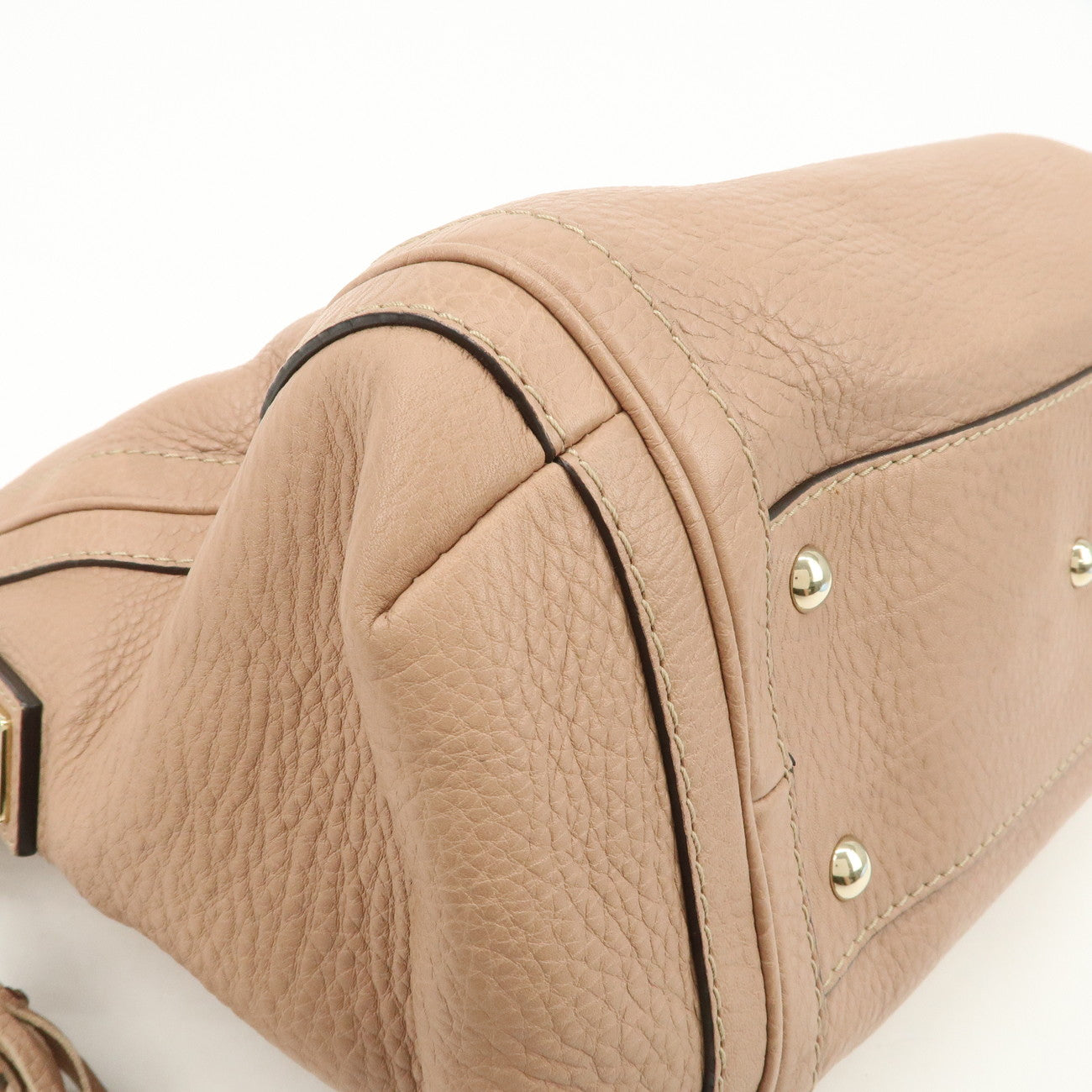 GUCCI Bamboo Leather Shoulder Bag Hand Bag Pink Gold 269949