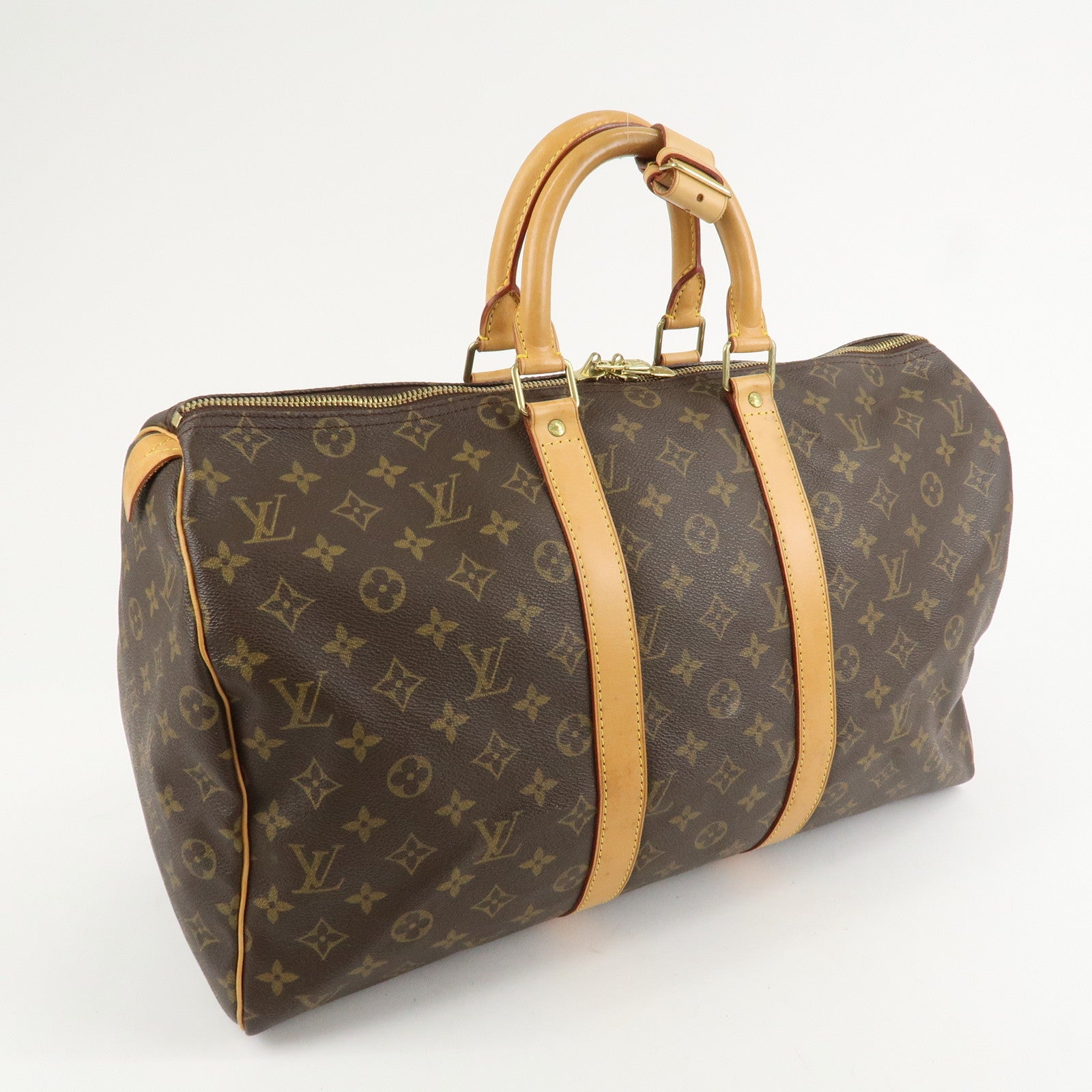Louis Vuitton Monogram Keep All 45 Boston Bag Brown M41428 Used