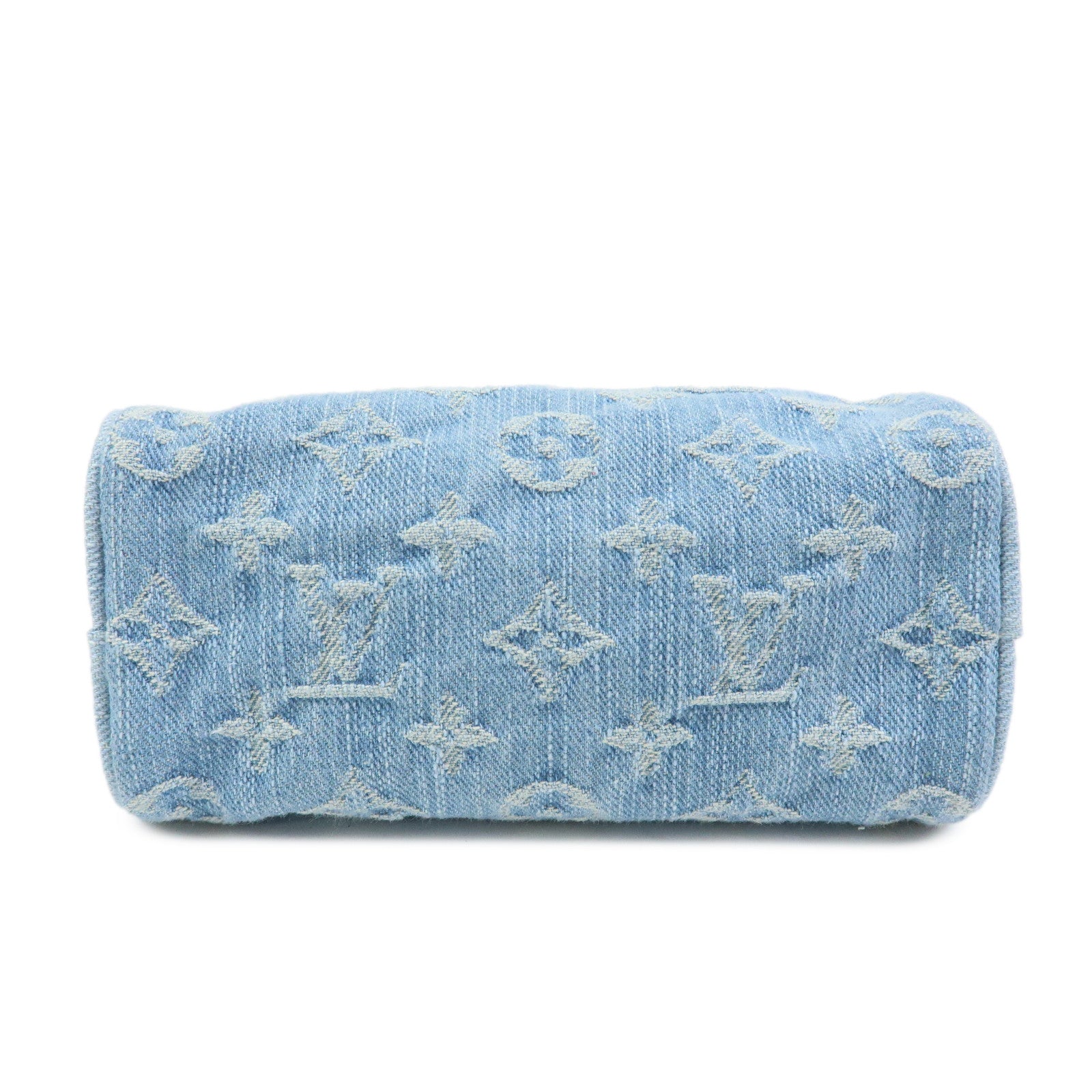 Louis Vuitton Monogram Denim Nano Speedy Mini Hand Bag Blue M11212
