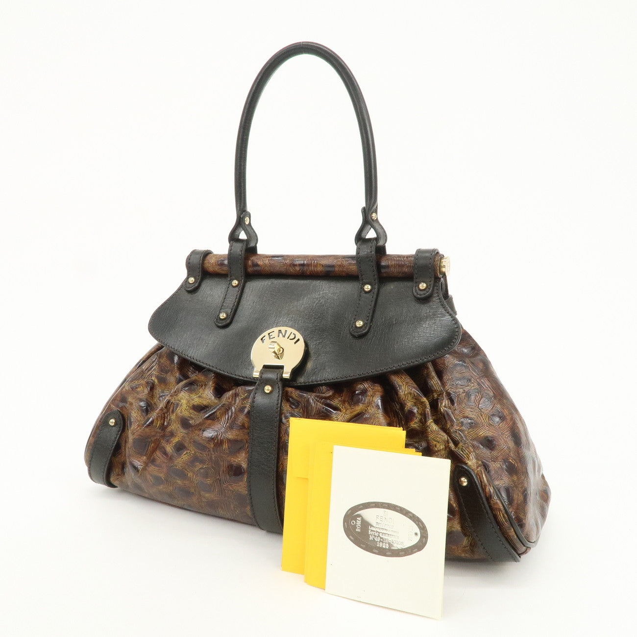 FENDI Bolsa Magic Hand Bag Shoulder Bag Brown 8BN144