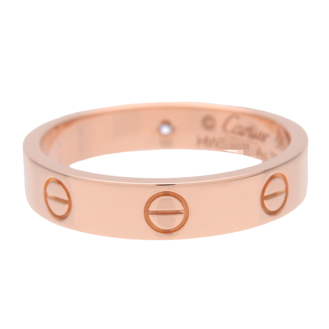 Cartier Mini Love 1P Diamond Ring K18 750PG Rose Gold #56 US7.75
