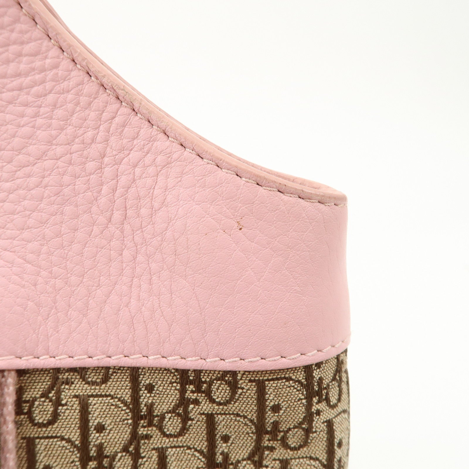 Christian Dior Trotter Street Chic Canvas Tote Bag Beige Pink