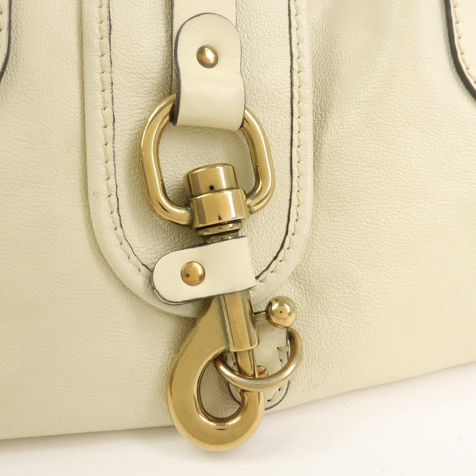 Chloe Kerala Leather Shoulder Bag Hand Bag Ivory Brown