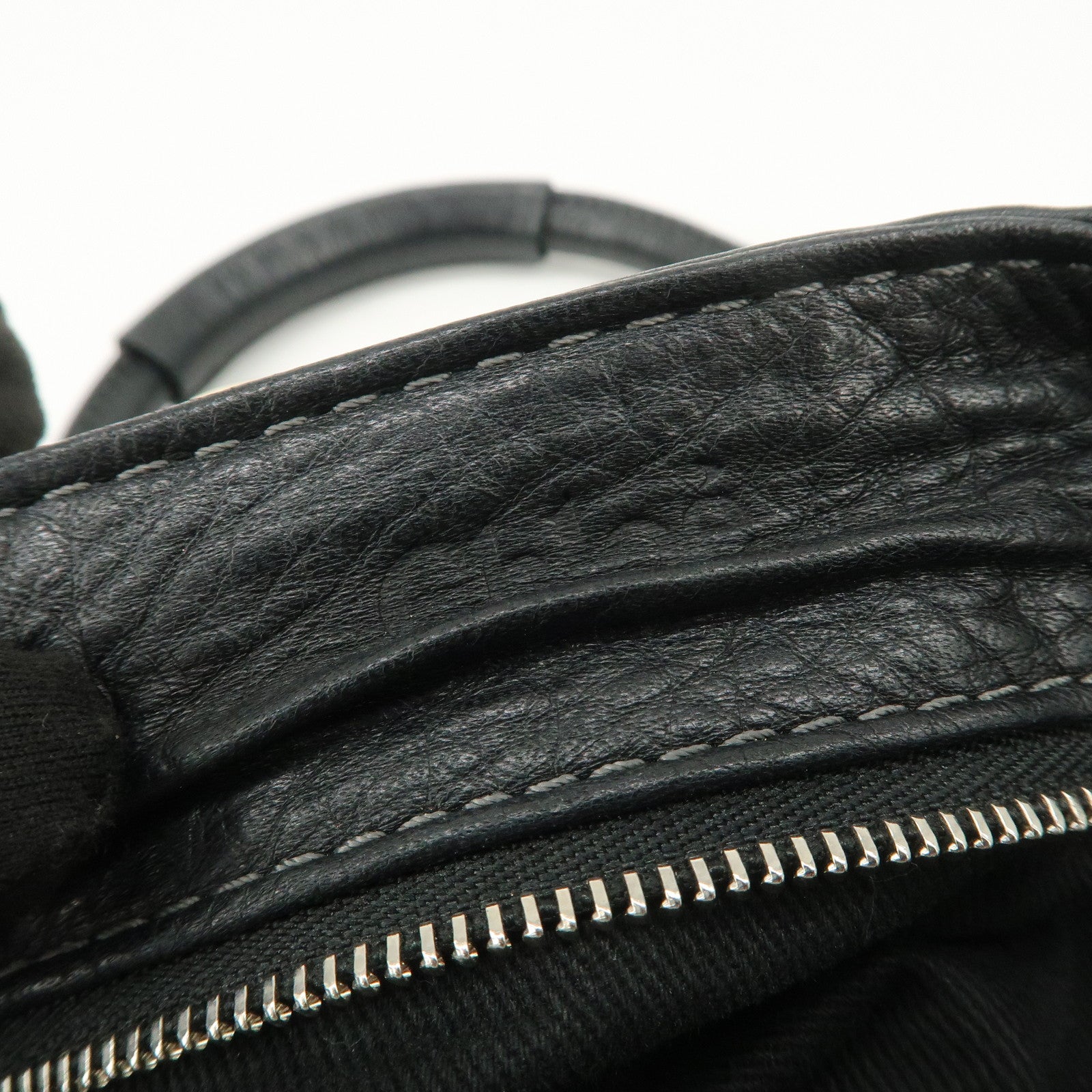 Chloe Paddington Leather Hand Bag Shoulder Bag Black Gold