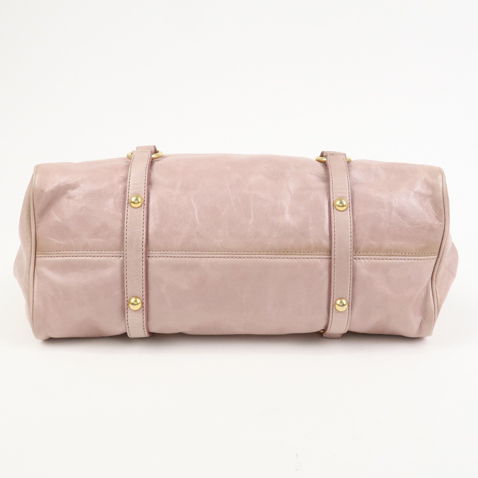 MIU MIU Side Ribbon Leather 2Way Shoulder Bag Hand Bag Pink RT0438