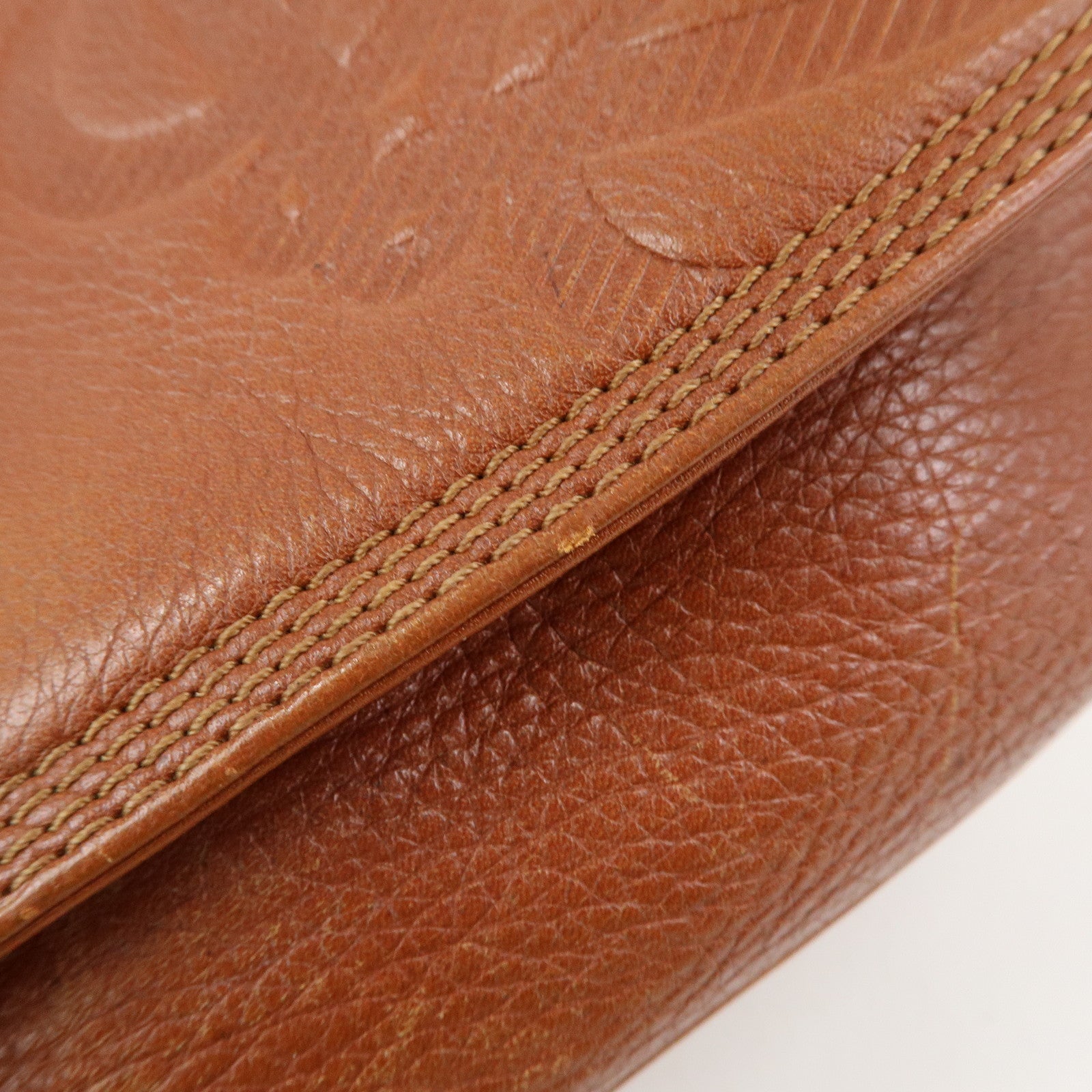 LOEWE Anagram Leather Shoulder Bag Crossbody Bag Brown