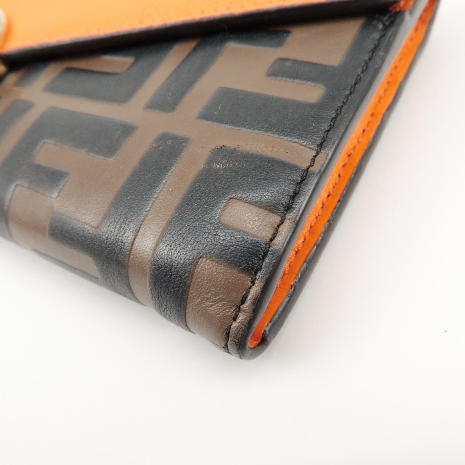 FENDI Zucca Baguette Continental Wallet 8M0251 Brown Orange 8M0251 Used