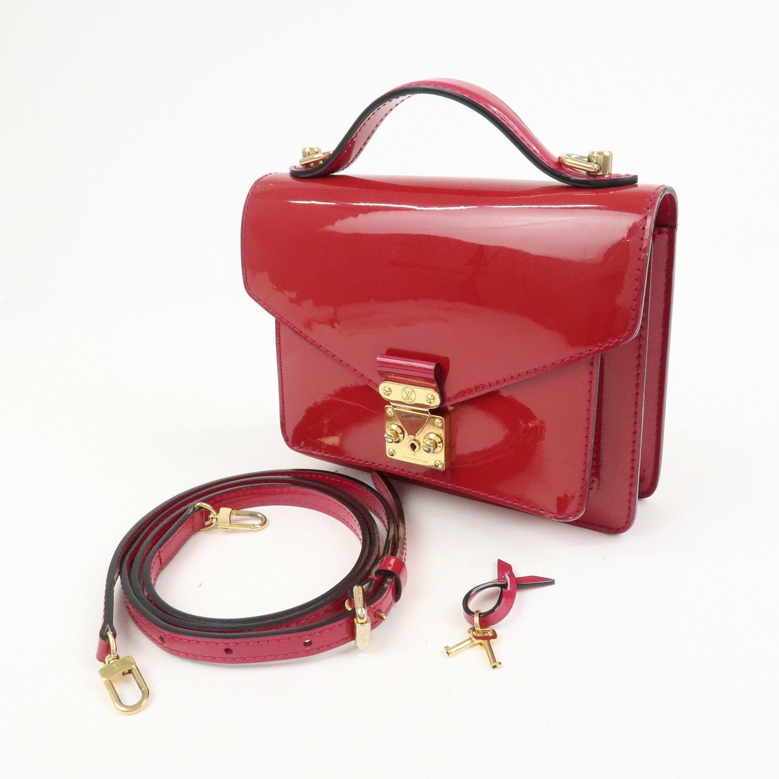 Louis Vuitton Vernis Monceau BB 2Way Hand Bag Rose Indien M91579
