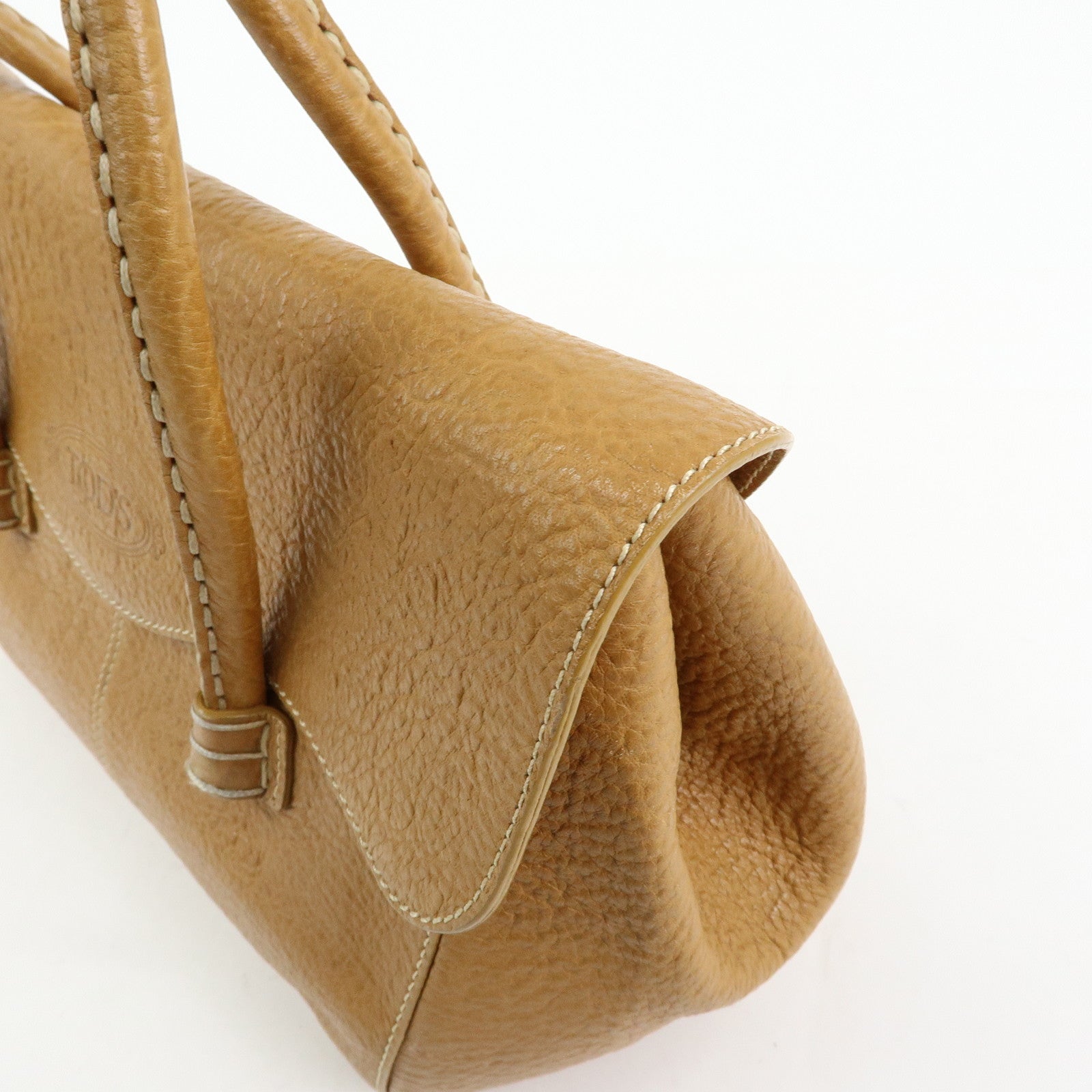 TOD'S Leather Hand Bag Shoulder Bag Brown