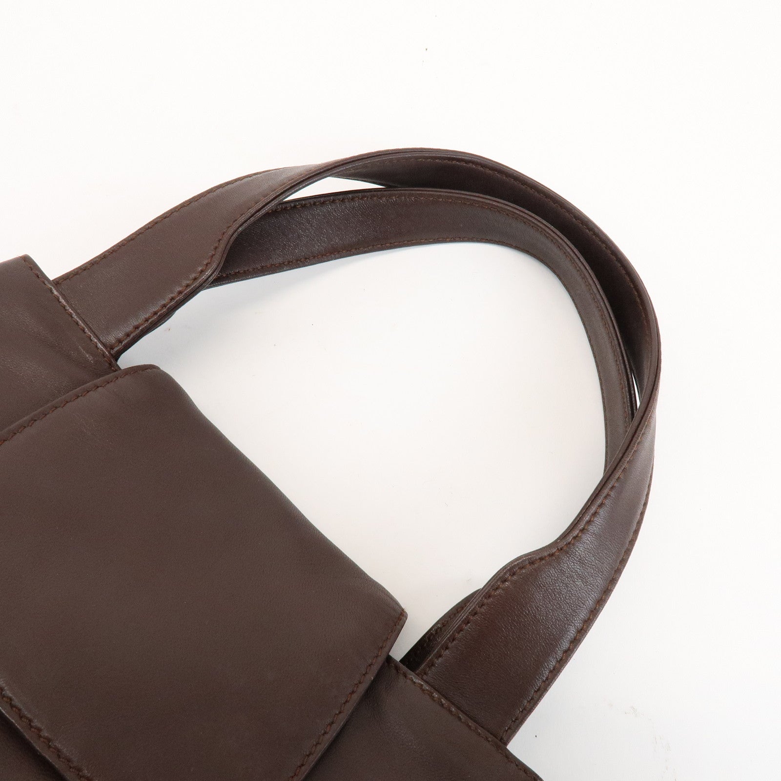 LOEWE Anagram Logo Leather Hand Bag Mini Tote Bag Brown