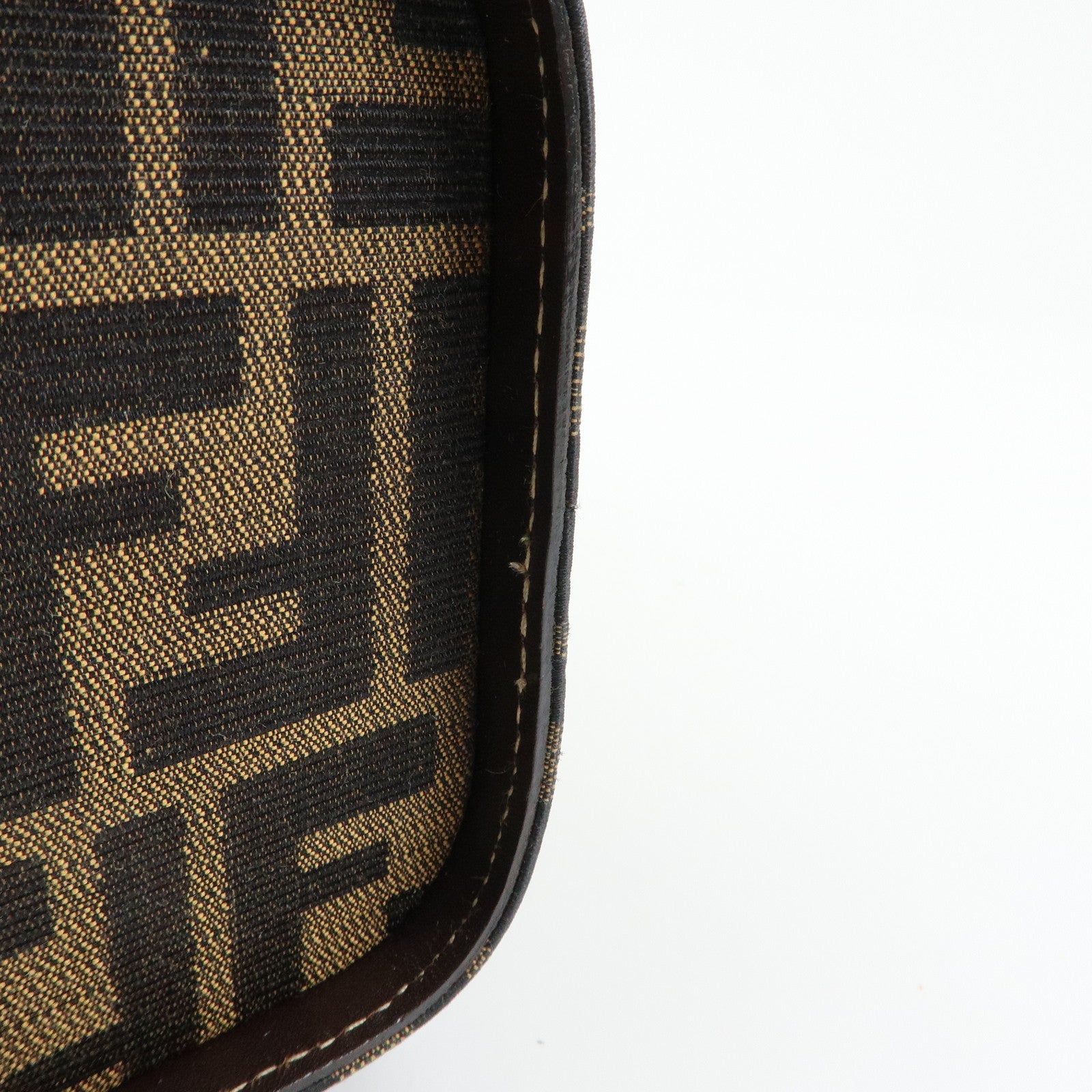 FENDI Zucca Canvas Leather 2Way Bag Hand Bag Shoulder Bag 914931