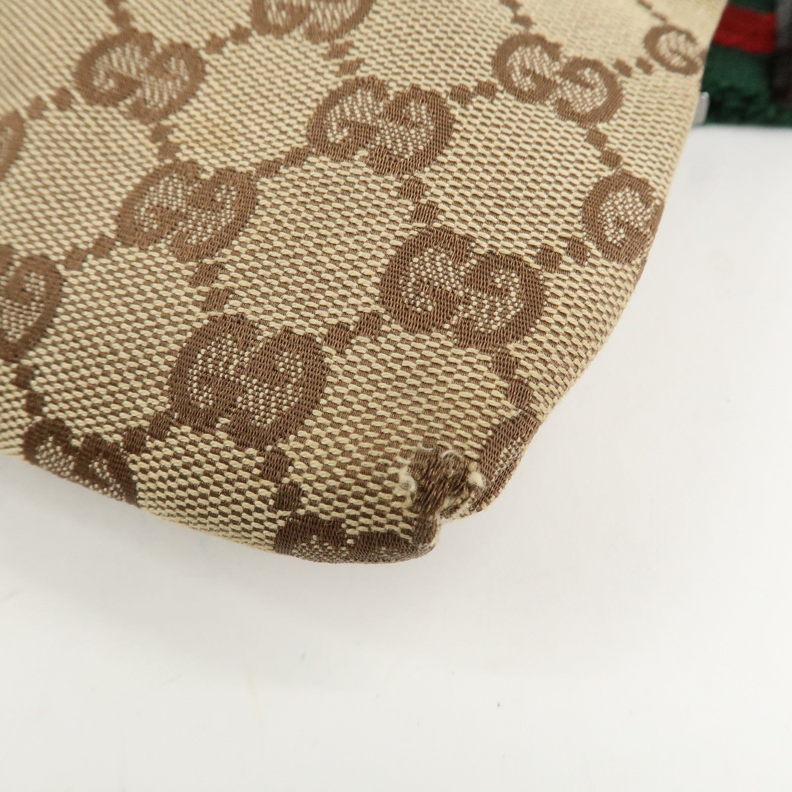 GUCCI GG Canvas Leather Waist Bag Crossbody Bag Beige Brown 28566 Used