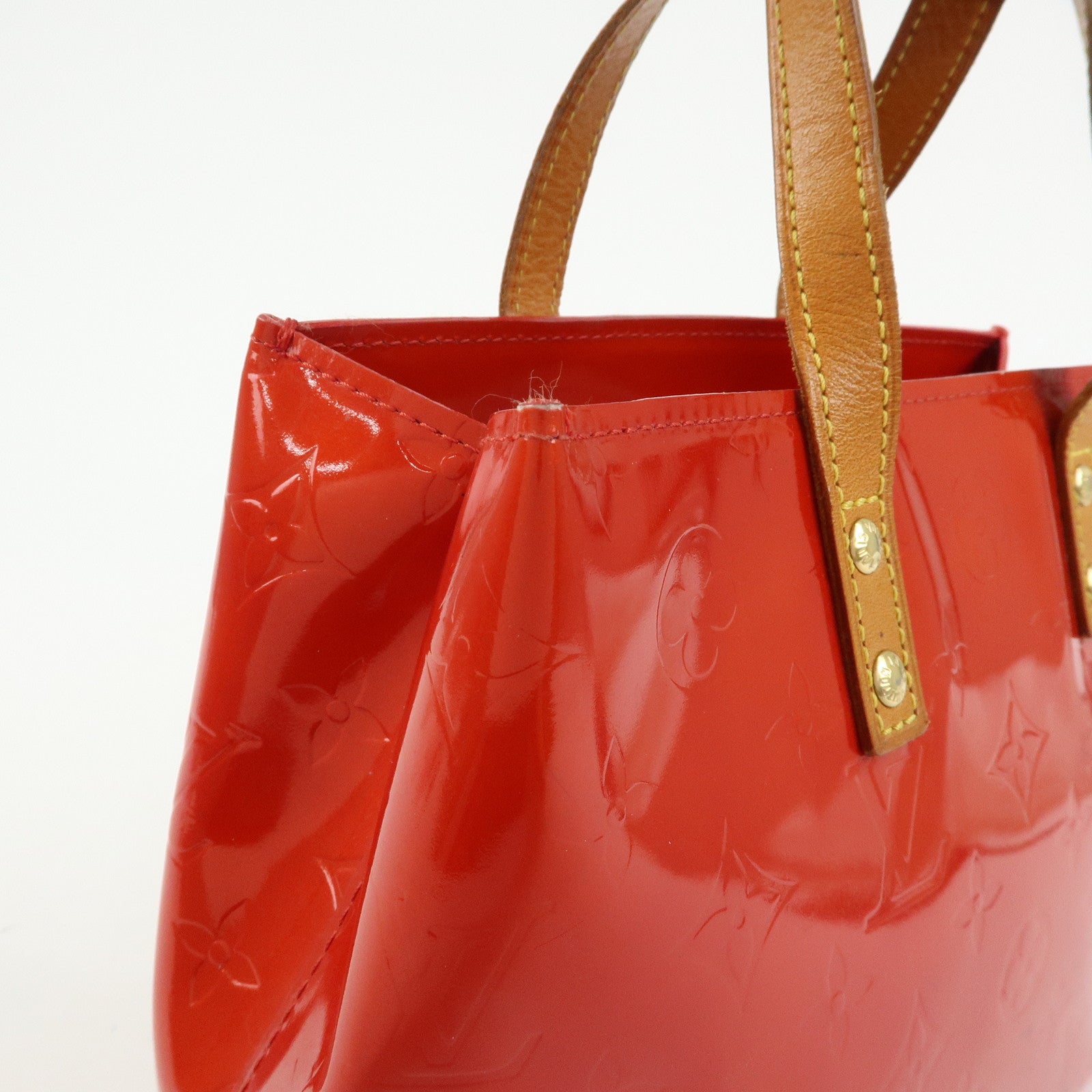 Louis Vuitton Monogram Vernis Lead PM Hand Bag Rouge M91088