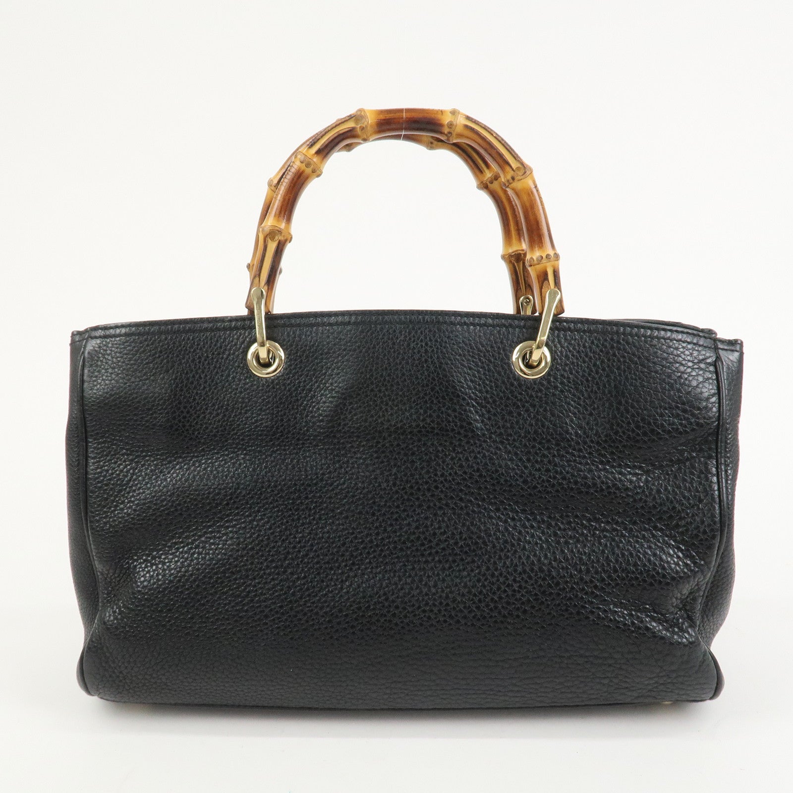 GUCCI Bamboo Shopper Medium 2Way Bag Shoulder Bag Black 323660