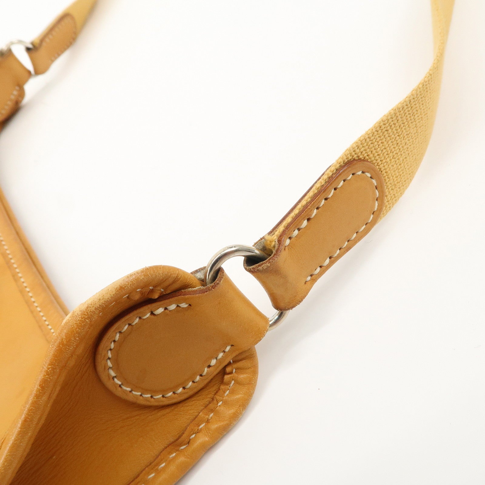 HERMES Leather Vespa PM J Engraved Shoulder Bag Brown Silver HDW