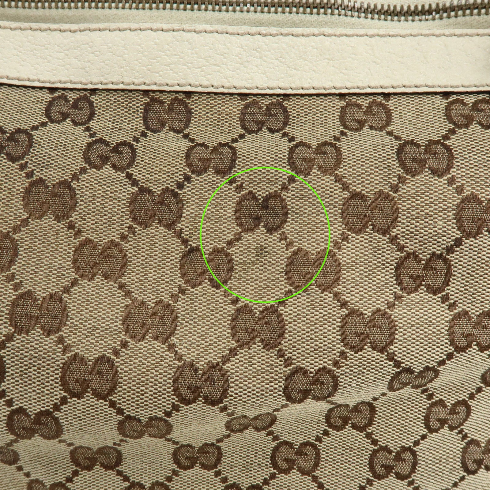 GUCCI Sherry GG Canvas Leather Shoulder Bag Beige Ivory 144011