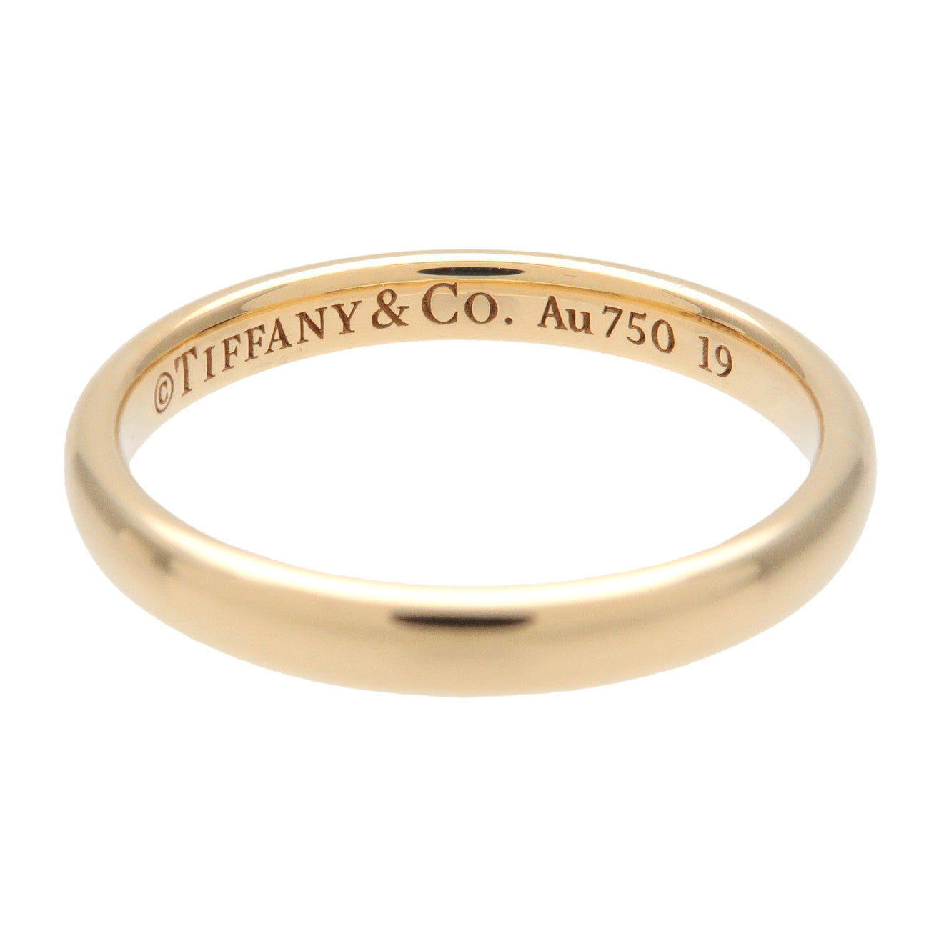 Tiffany & Co Forever Wedding Ring Classic Band Ring K18 750YG US3.5