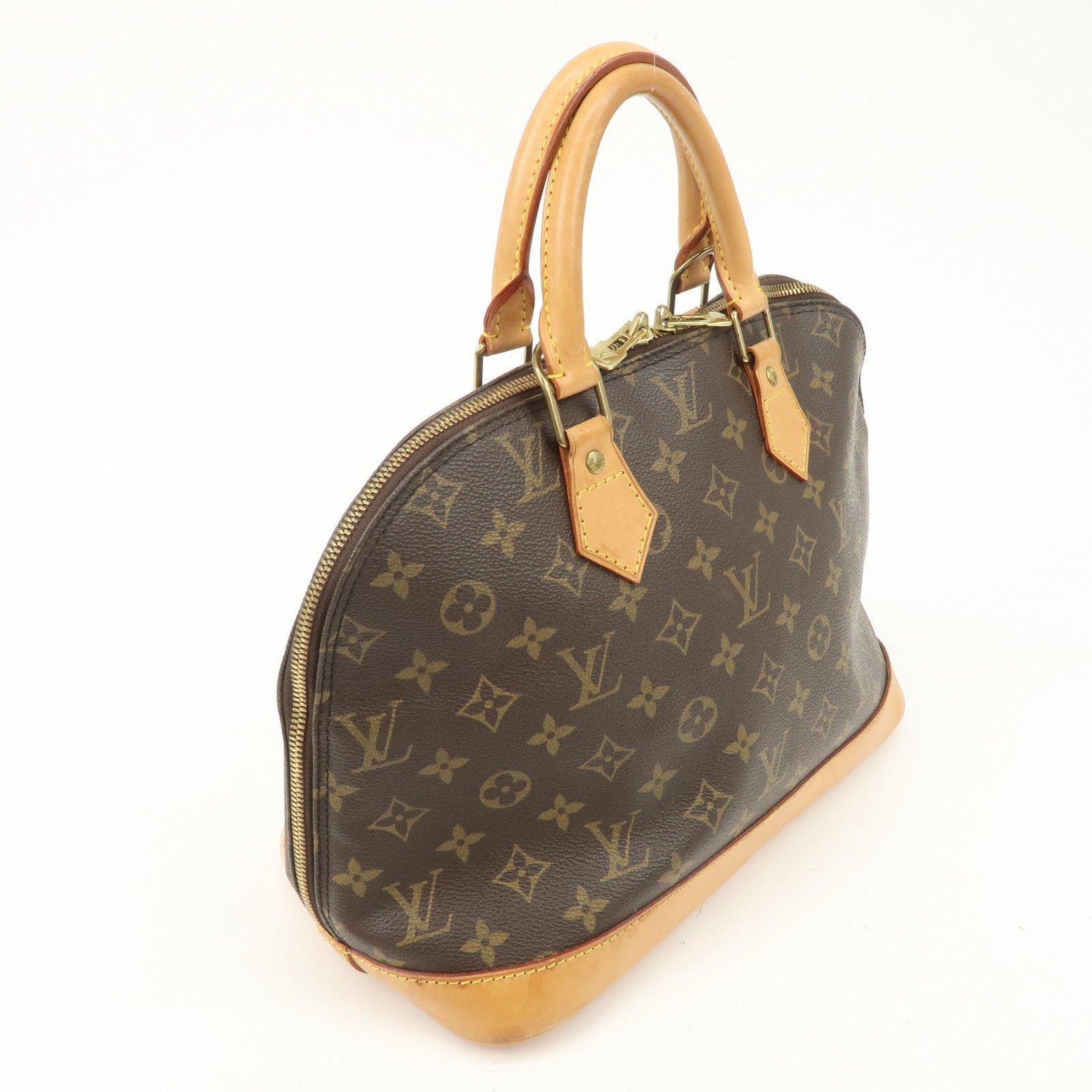Louis Vuitton Monogram Canvas Alma Hand Bag Brown M51130 Used