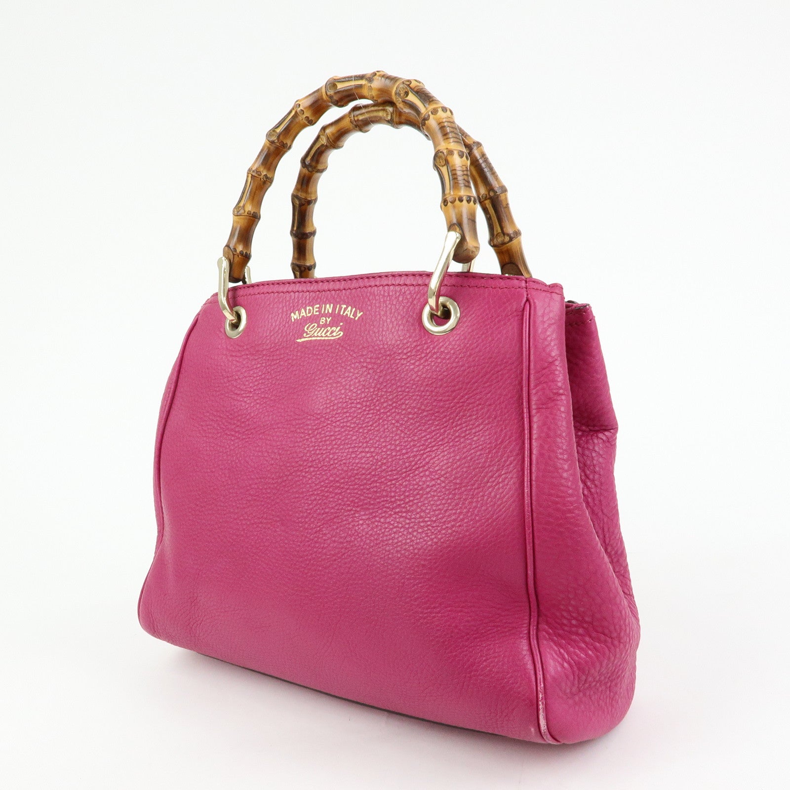 GUCCI Bamboo Leather 2Way Bag Tote Bag Shoulder Bag Pink 336032