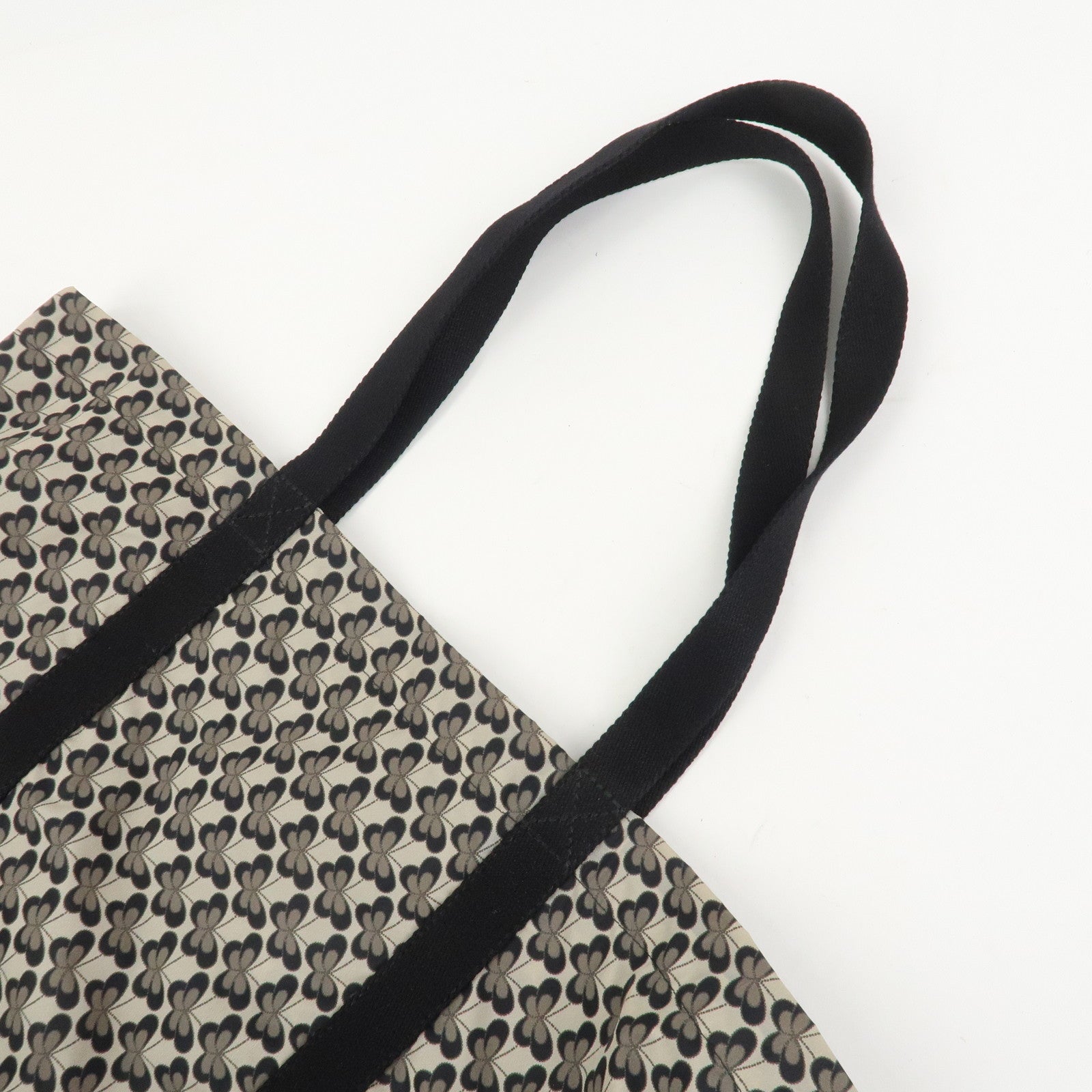 BOTTEGA VENETA Intrecciato Leather Foldable Tote Bag Nylon Black