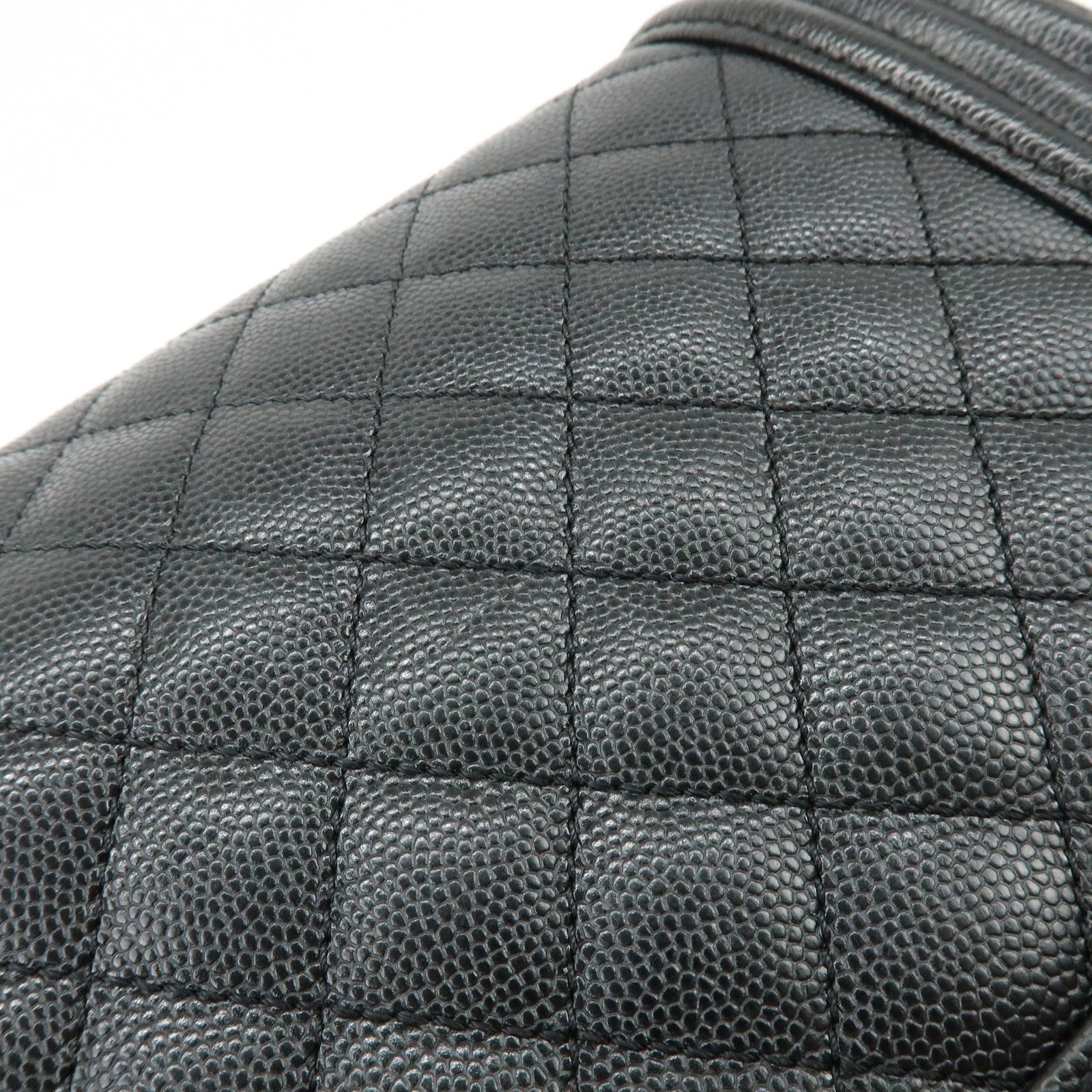CHANEL Boy Chanel Caviarskin Chain Shoulder Bag Crossbody Bag Black