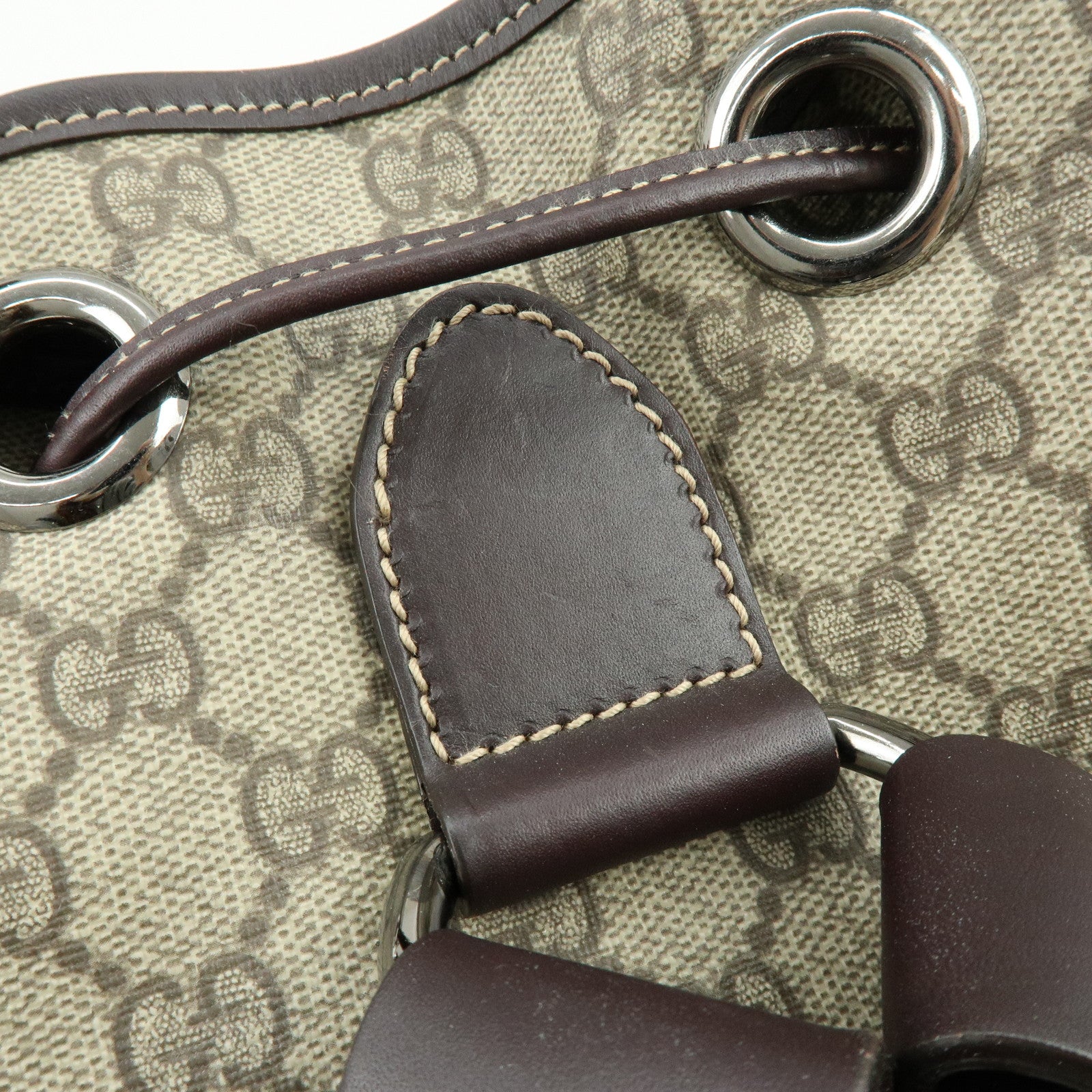 GUCCI GG Supreme Leather Backpack Rucksack Beige Brown 189745