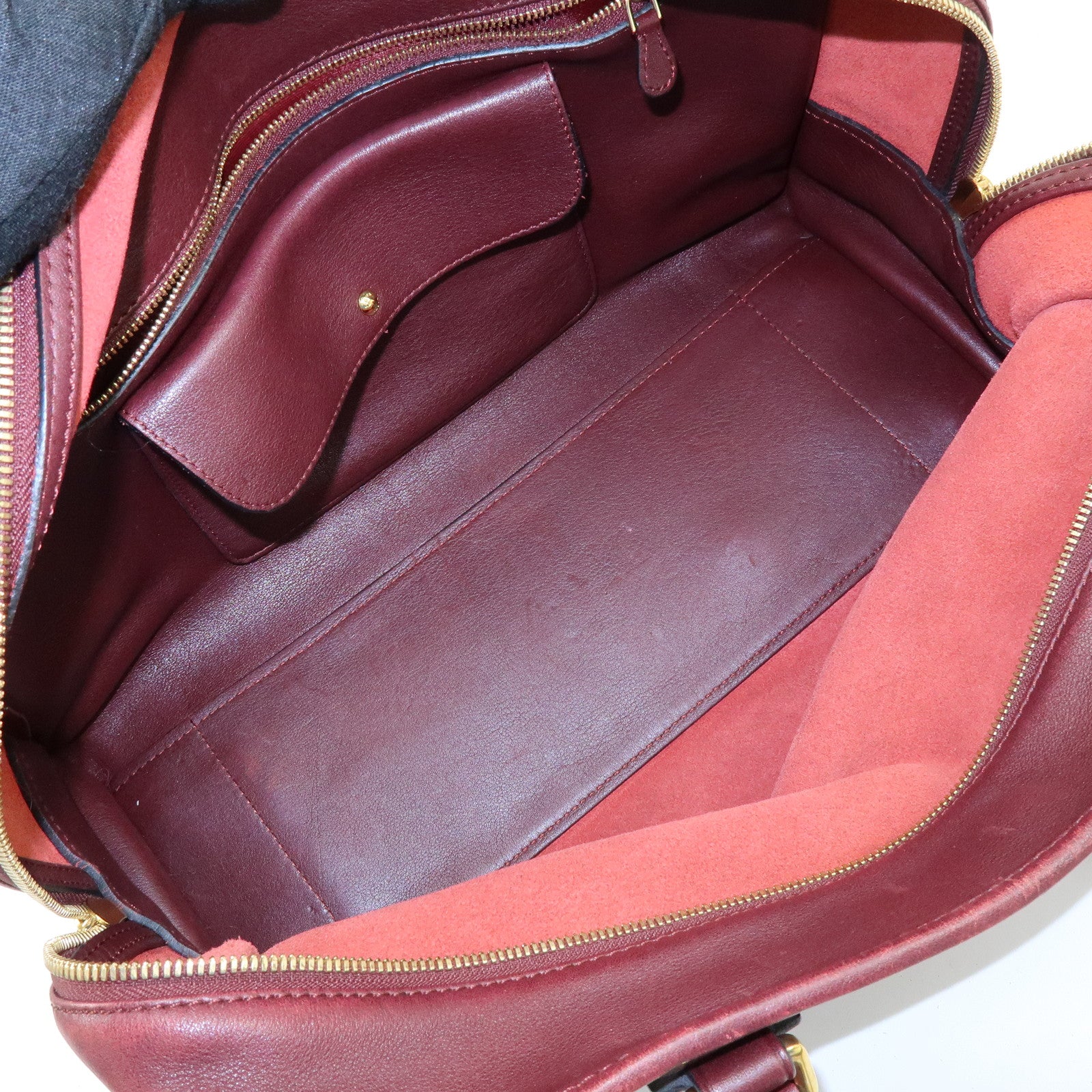 LOEWE Anagram Amazona 36 Calf Leather Hand Bag Boston Bag Wine Red