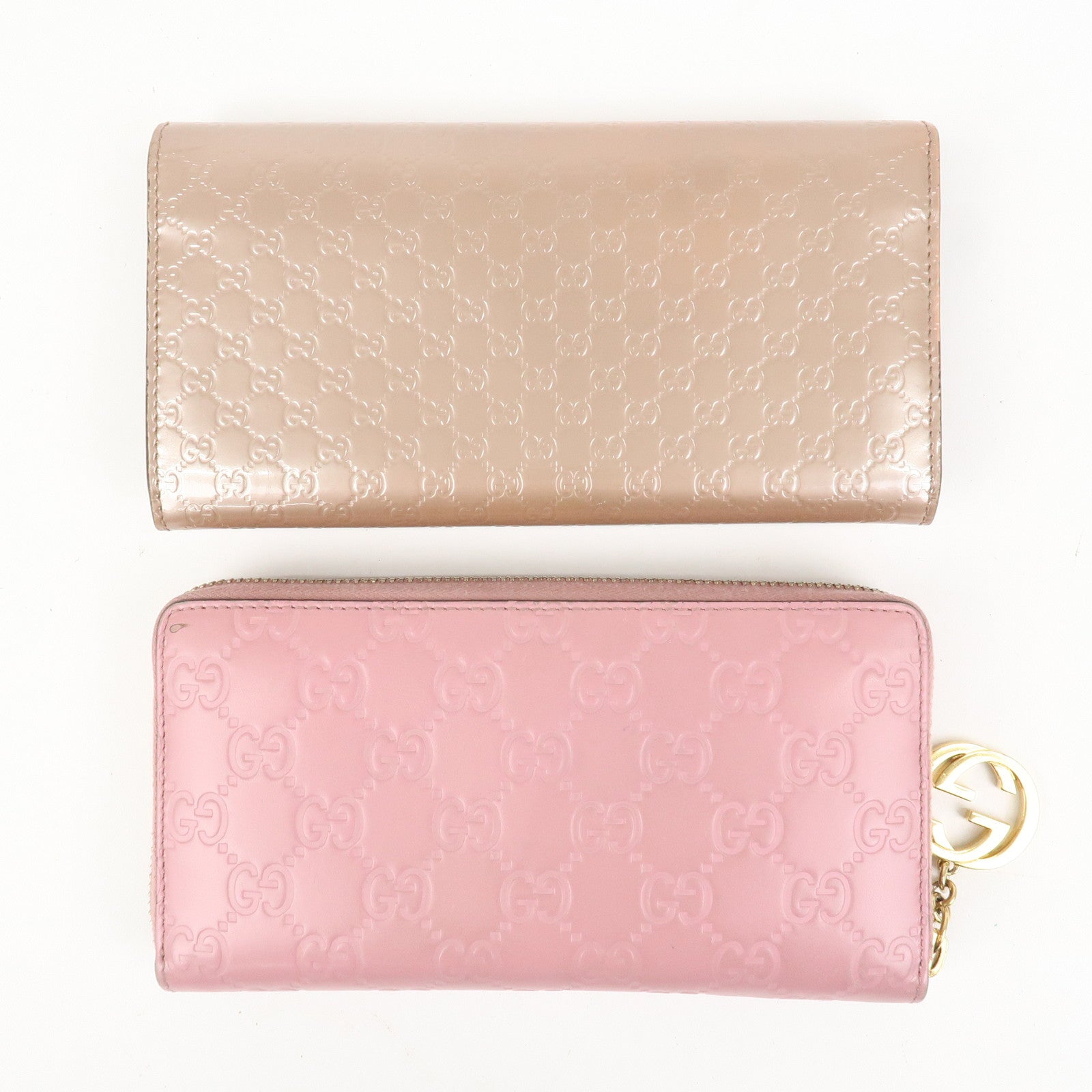 GUCCI Micro Guccissima Guccissima Set of 2 Long Wallet Pink Beige Pink
