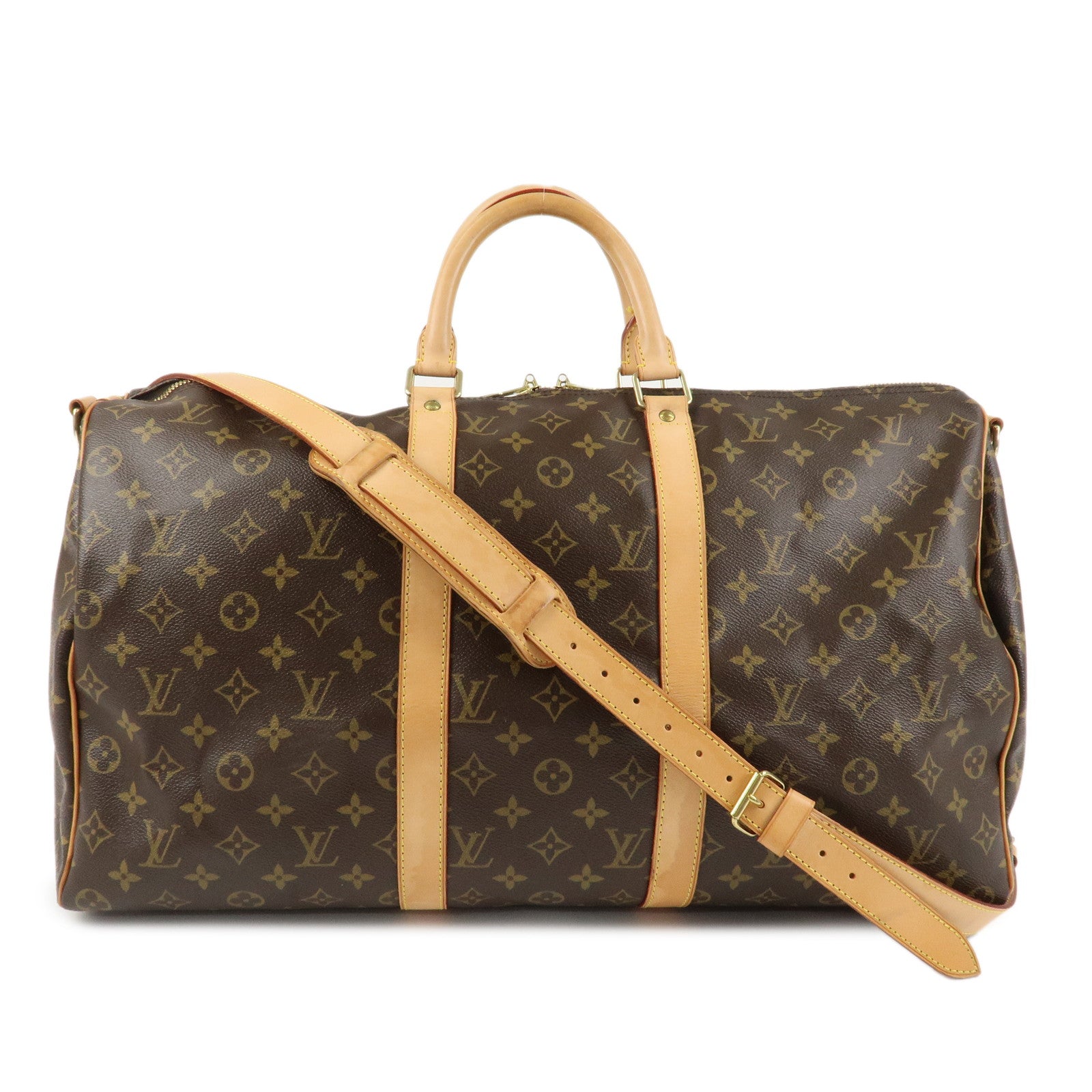 Louis Vuitton Monogram Keep All 50 Boston Bag Brown M41416 Used