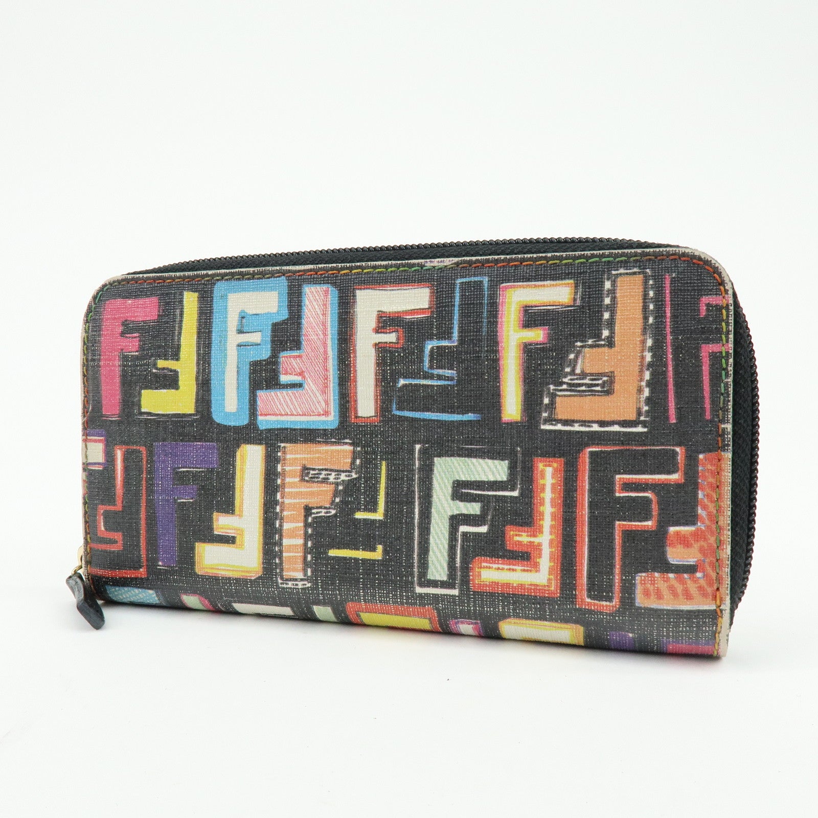 FENDI Zucchino PVC Coated Canvas Long Wallet Multicolor 8M0024