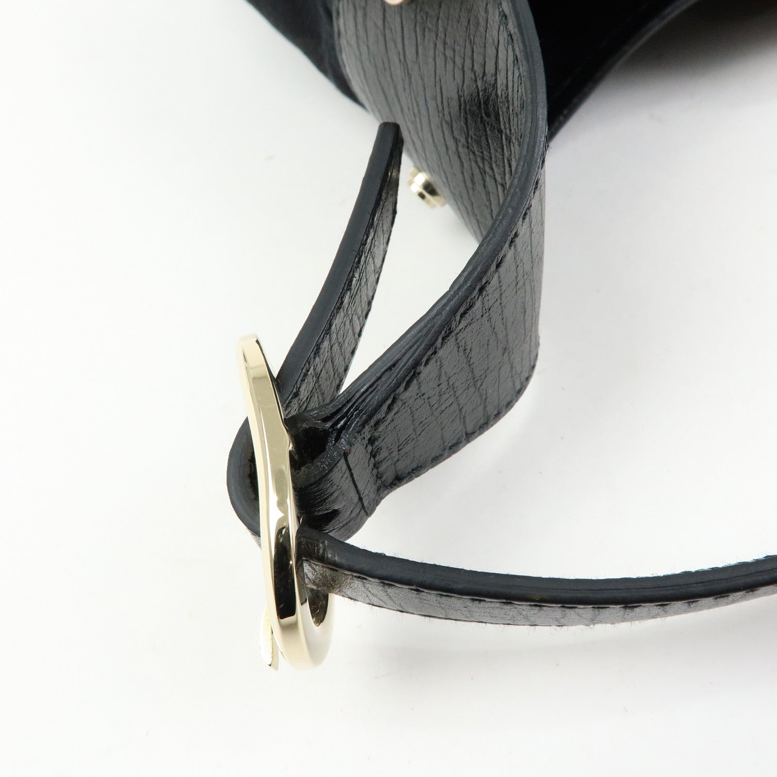 GUCCI Sherry GG Canvas Leather Shoulder Bag Hand Bag Black 130779