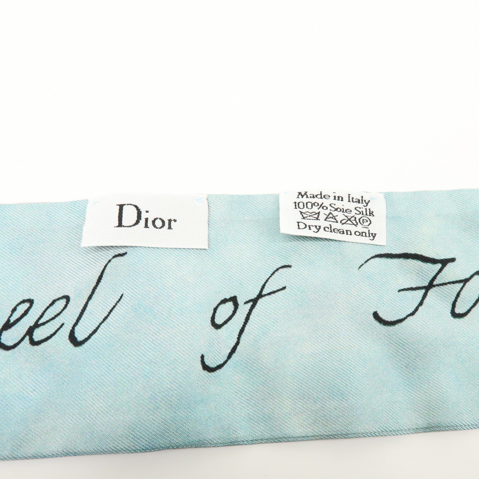 Christian Dior Mitzah Silk 100% Scarf Zodiac Horoscope Light Blue