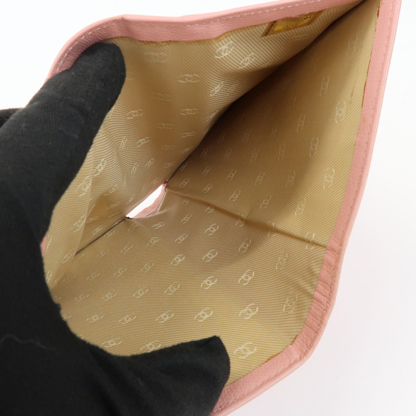 CHANEL COCO Mark Leather Bi-fold Long Wallet Pink