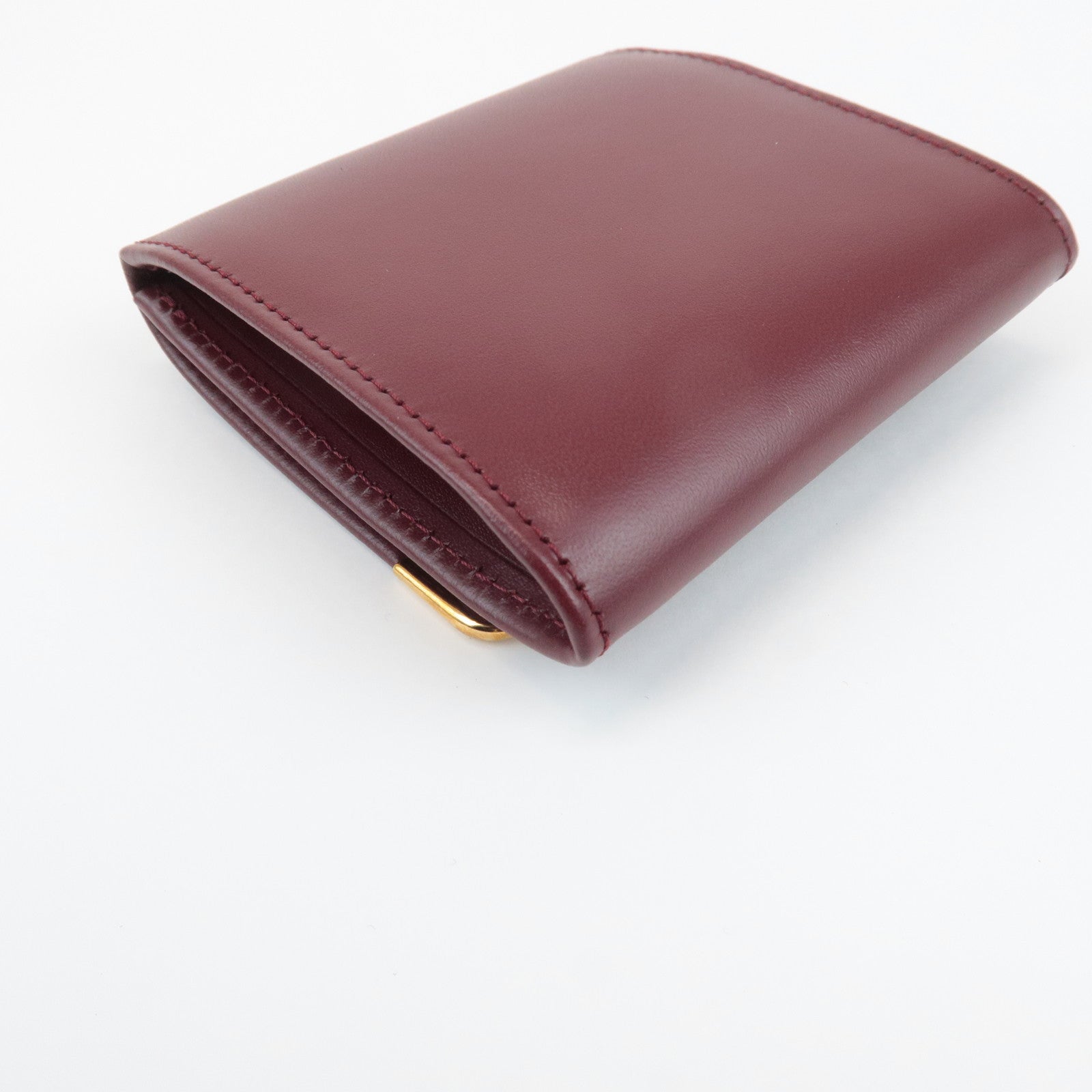 Cartier Mustline Leather Coin Case Bordeaux Used