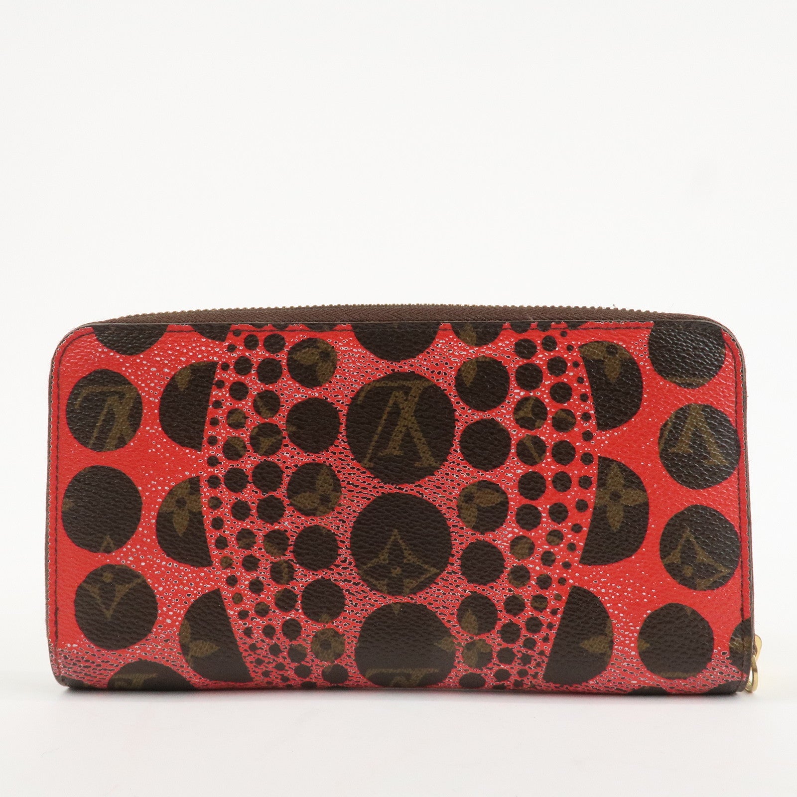 Louis Vuitton Monogram Kusama Pumpkin Dots Zippy Wallet M60450 Used