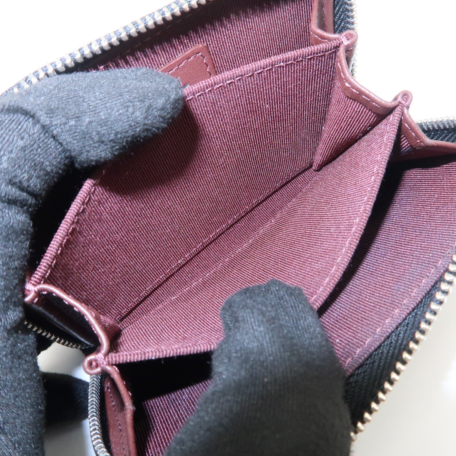 CHANEL Matelasse Caviarskin Coin Case Black Silver Hardware