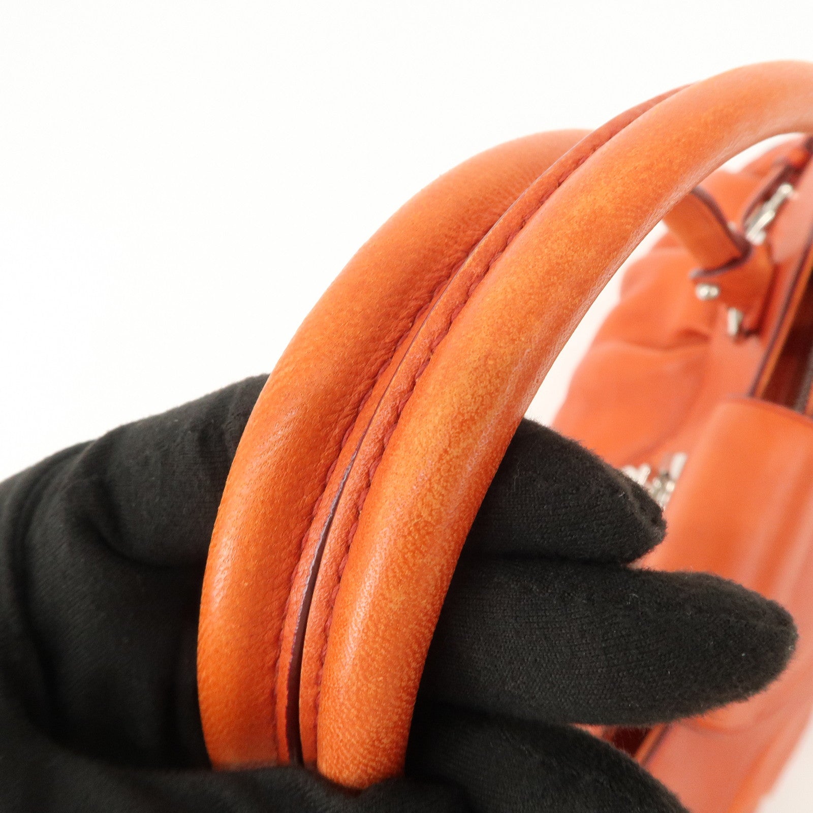 Ferragamo Gancini Gathered Shoulder Bag Hand Bag Orange