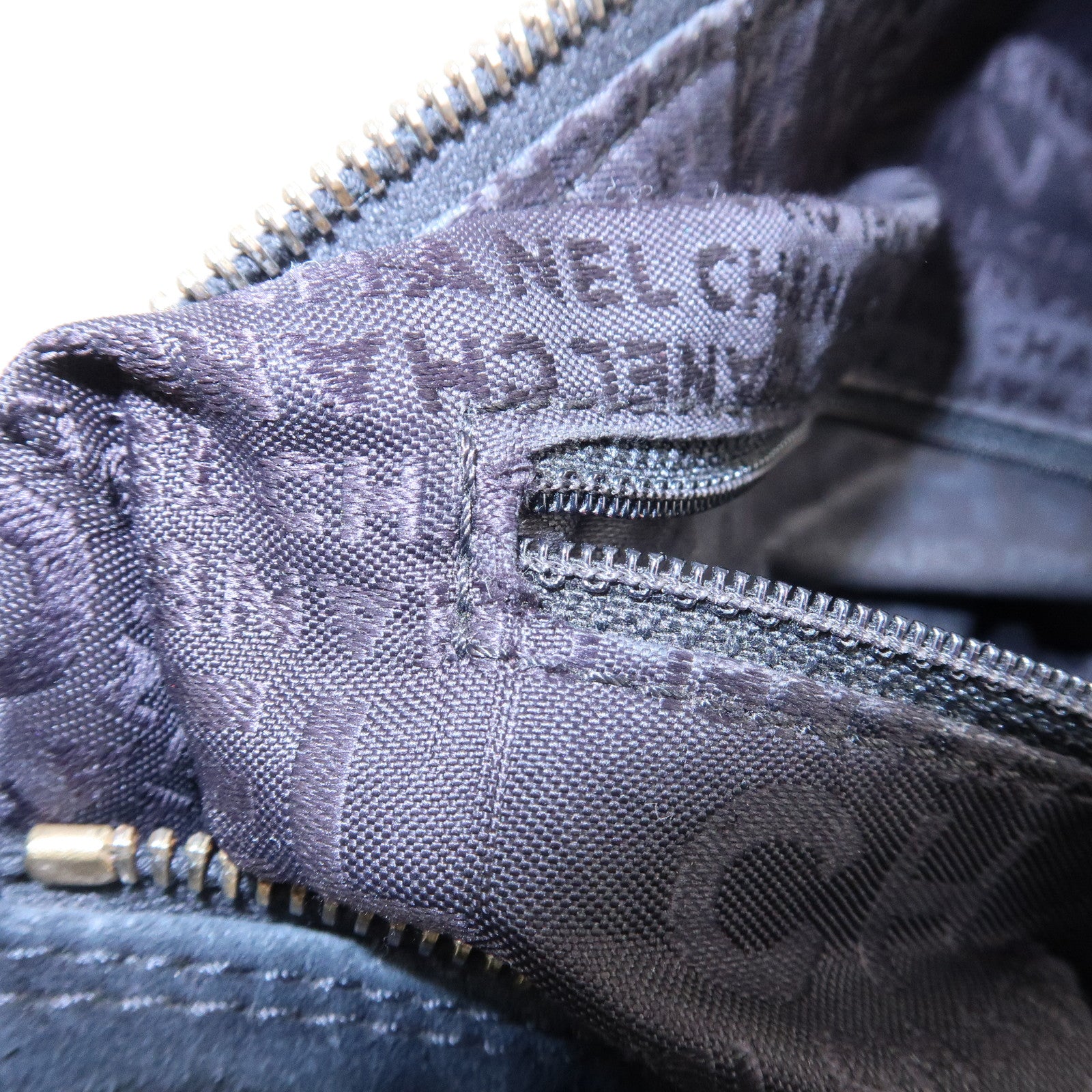 CHANEL COCO Mark Suede Leather Chain Shoulder Bag Black