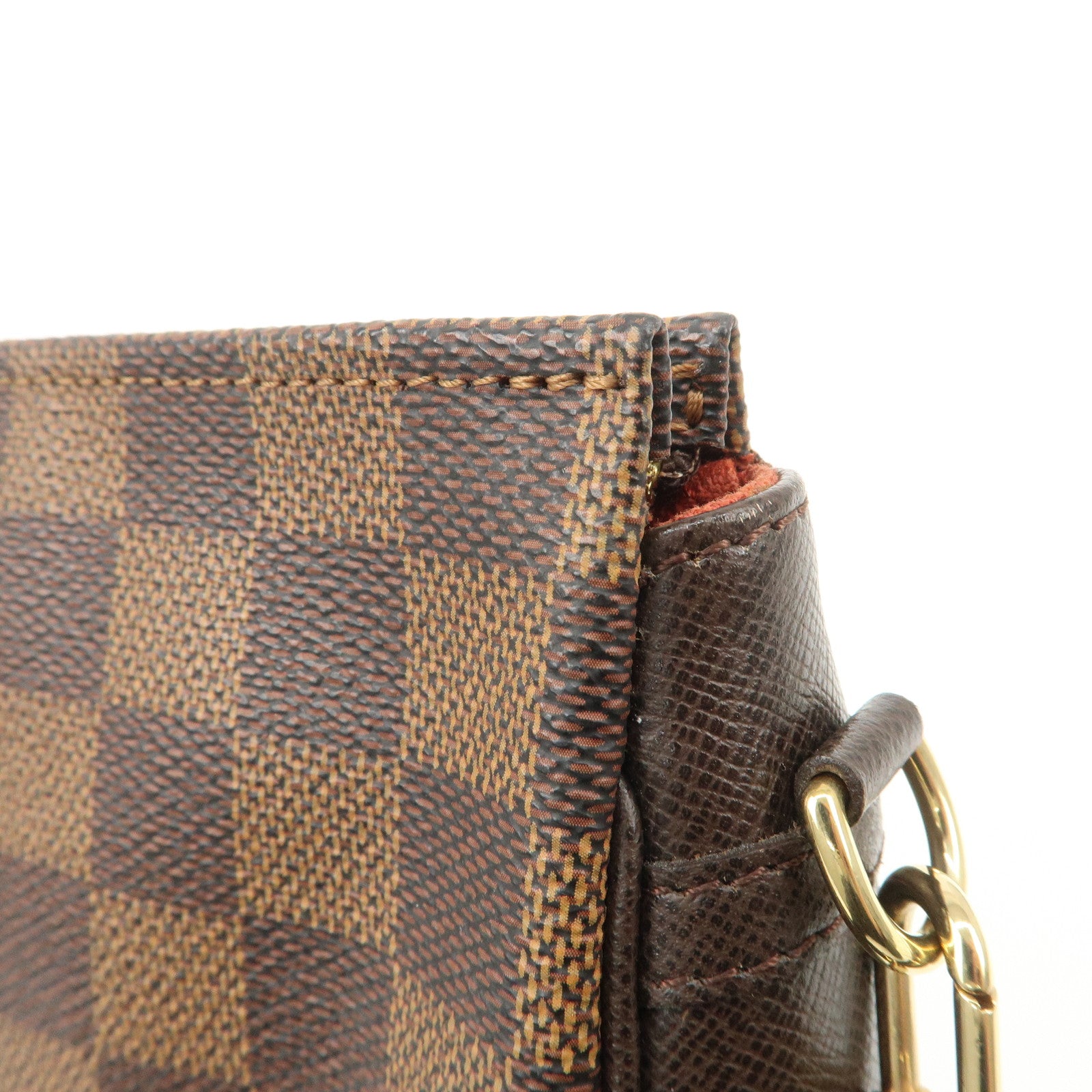 Louis Vuitton Damier Trousse Makeup Accessory Pouch Brown N51982 Used