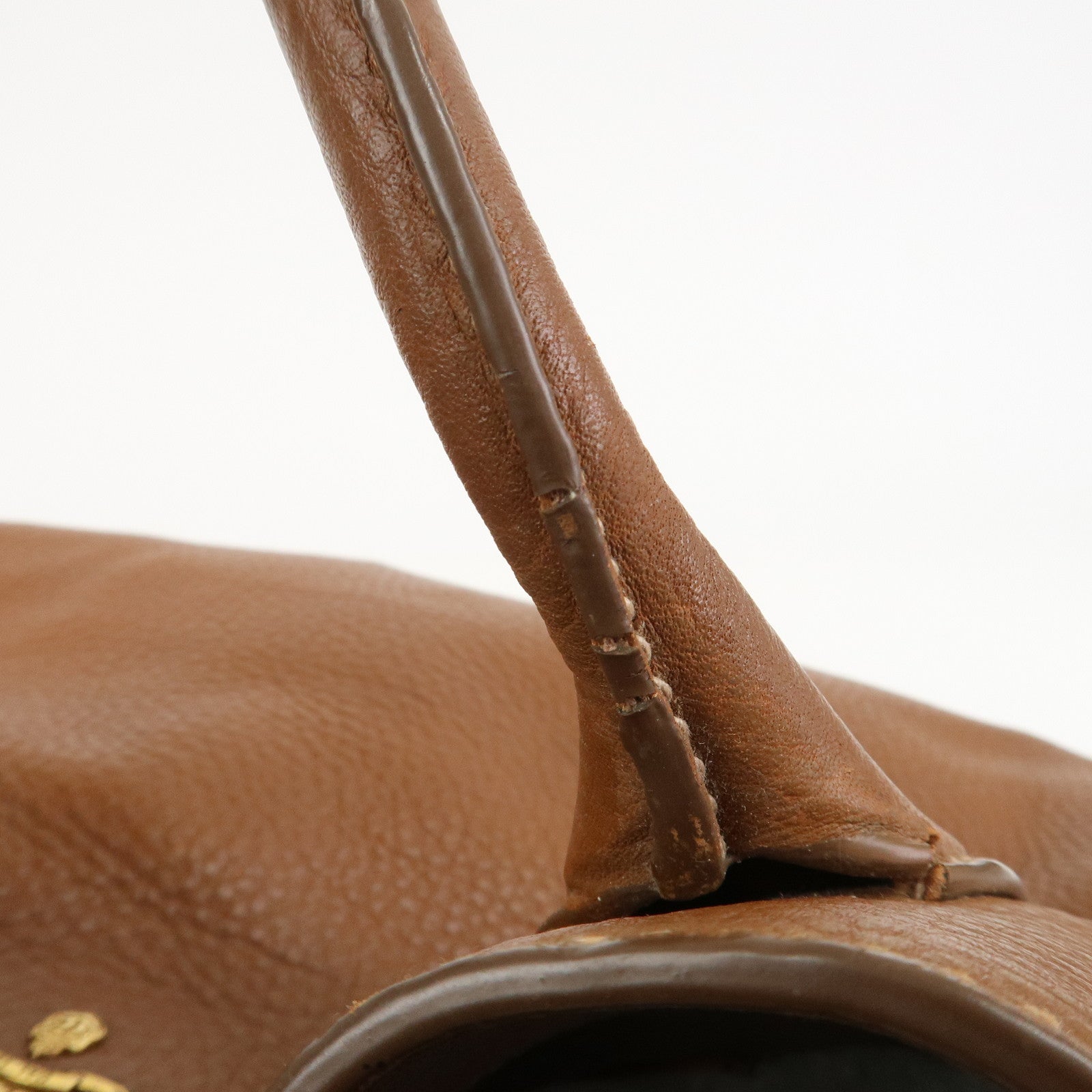 PRADA VITELLO Leather 2Way Bag Hand Bag Shoulder Bag Camel