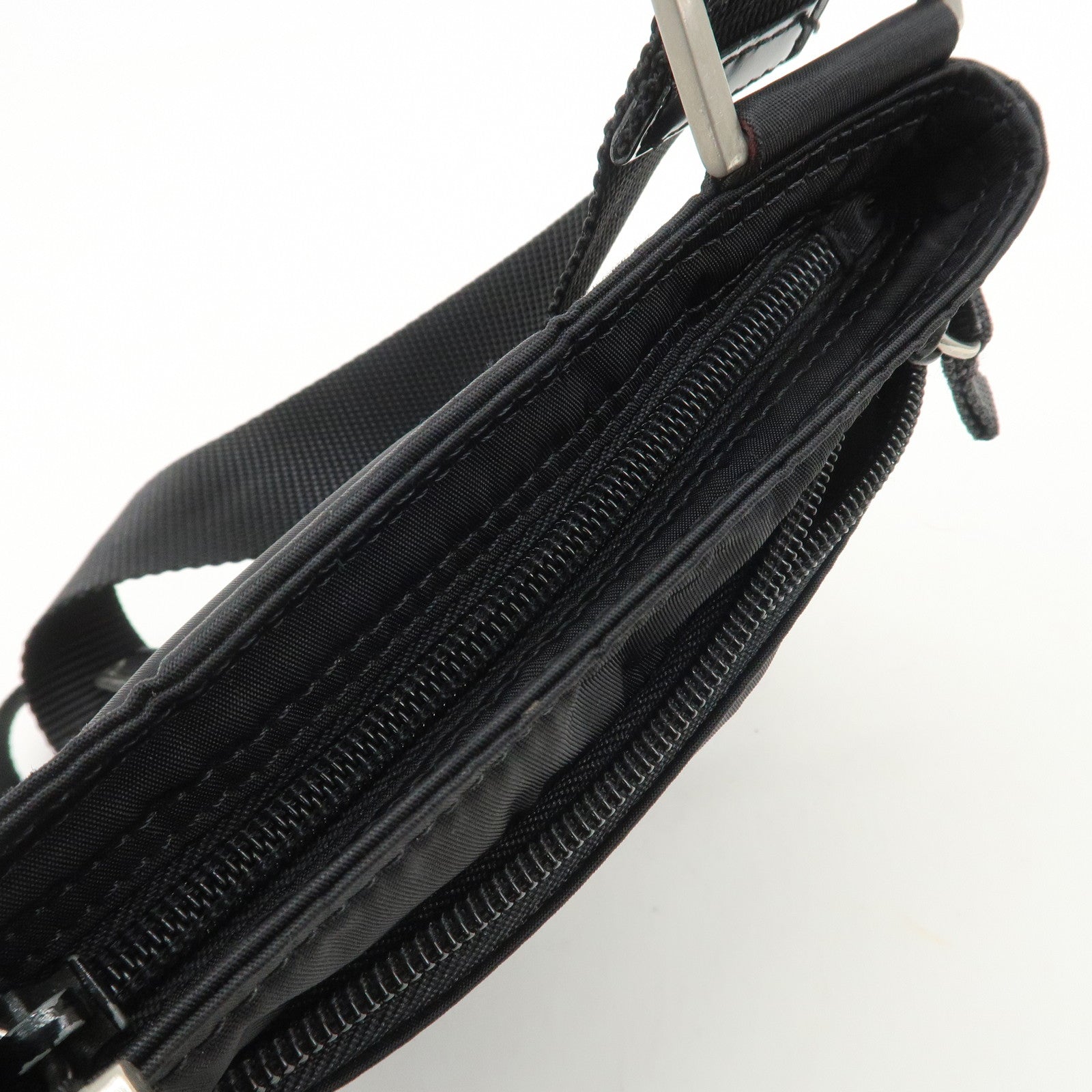 PRADA Triangle Logo Nylon Shoulder Bag Crossbody Bag Black B7372