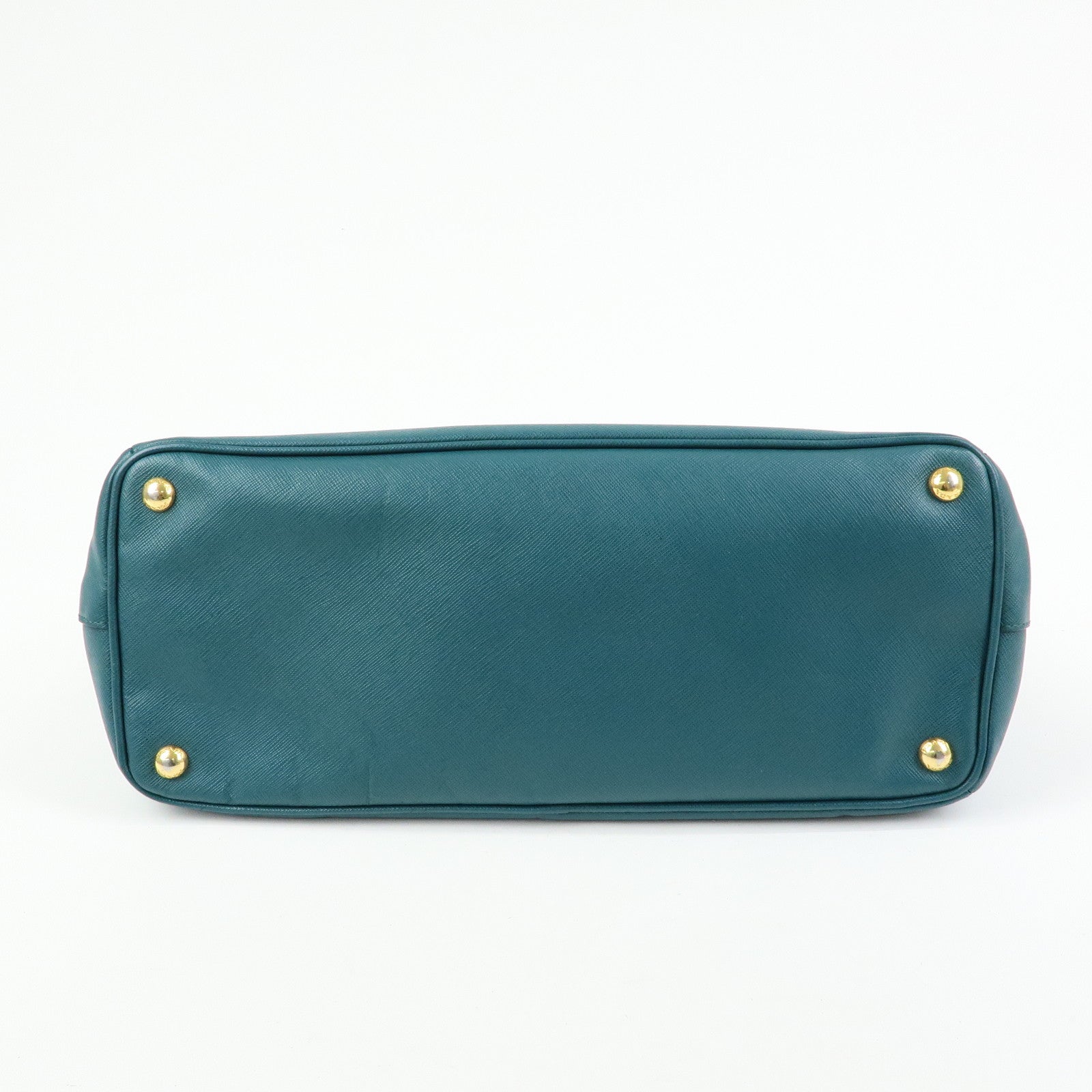 PRADA Triangle Logo Galleria Saffiano Leather Tote Hand Bag Green