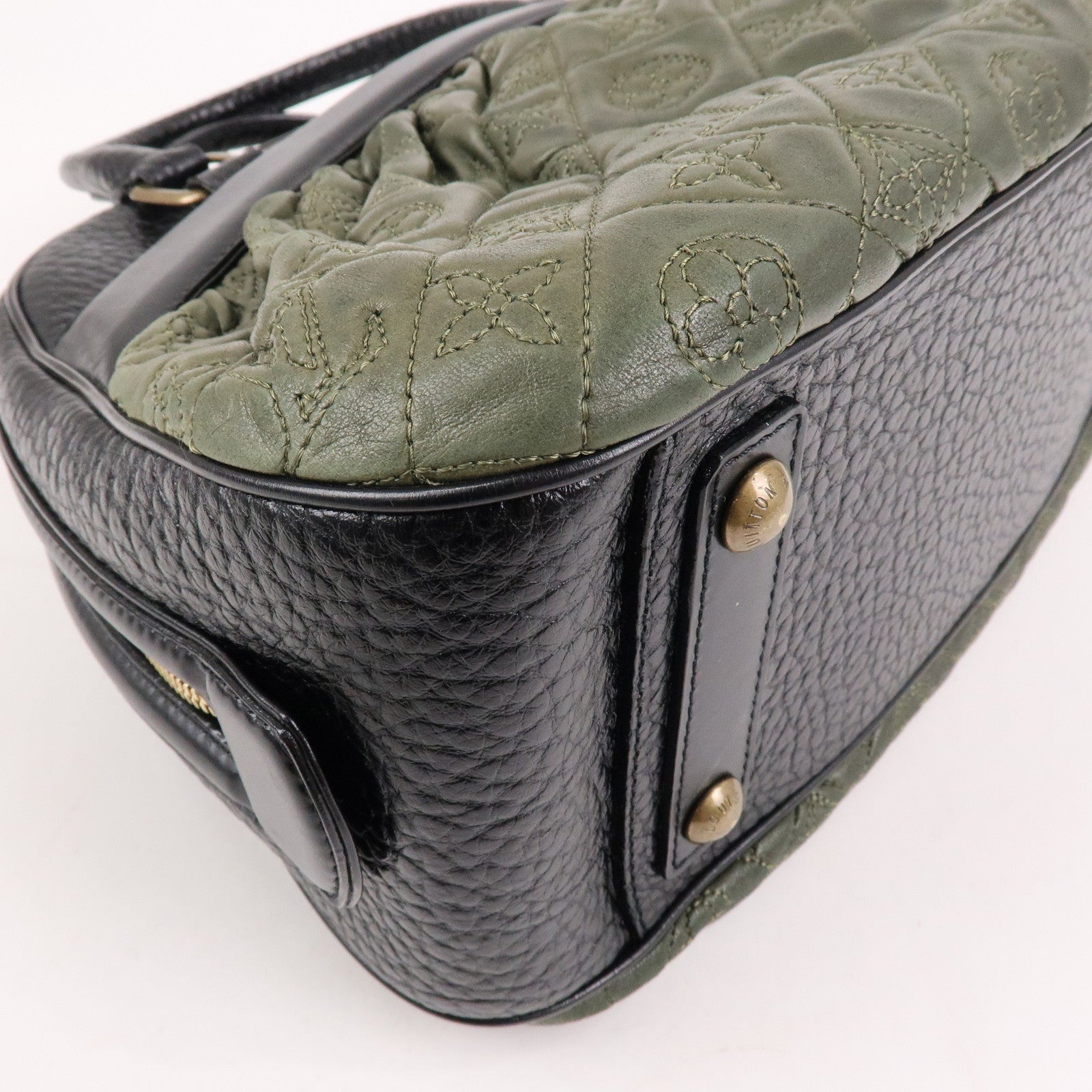 Louis Vuitton Monogram Vienna Mitsy Lamb Skin Hand Bag Khaki M95103