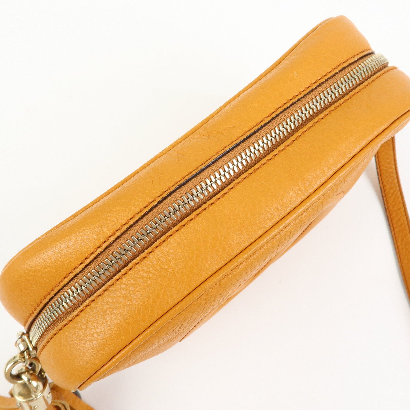 GUCCI SOHO Leather Shoulder Bag Crossbody Bag Orange 308864