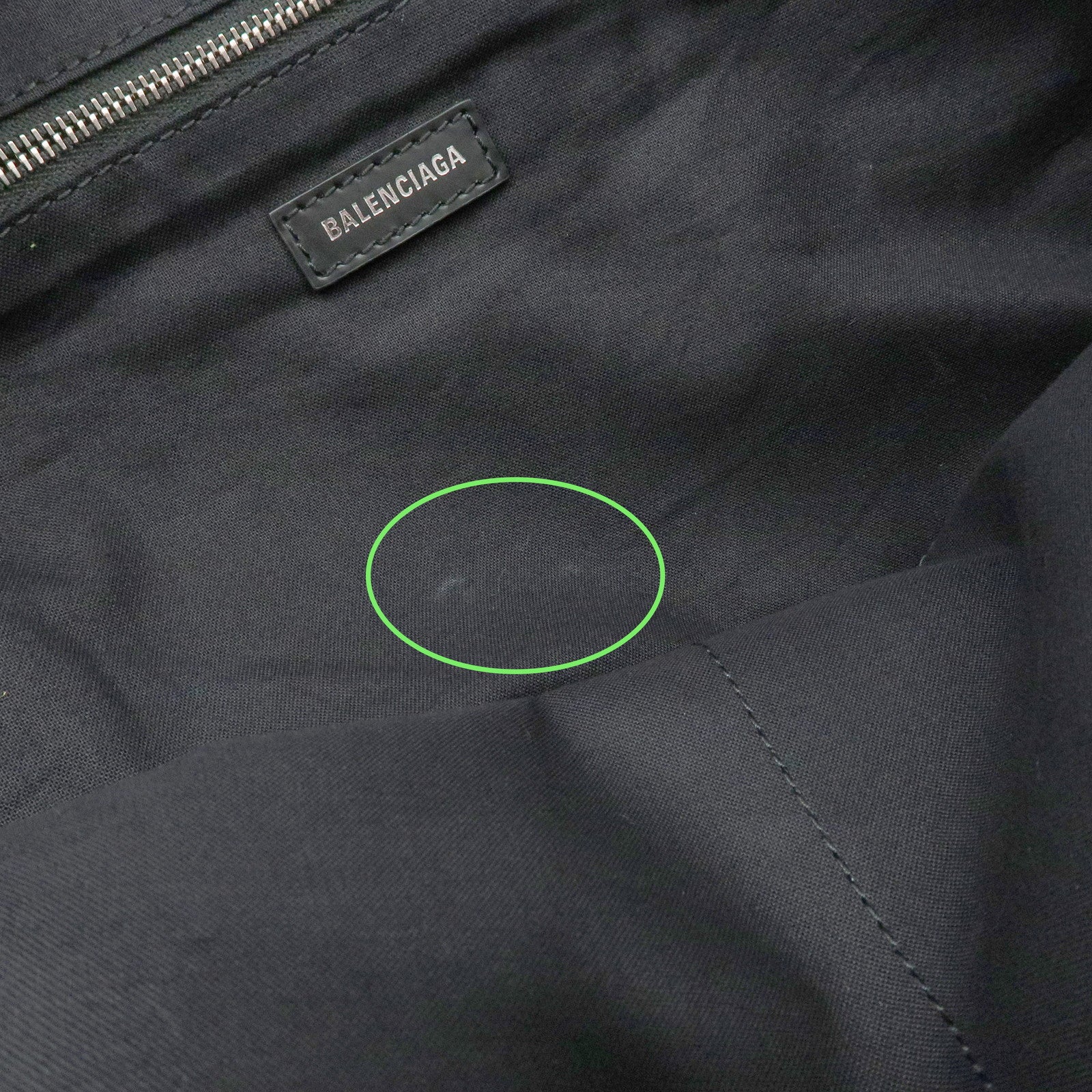 BALENCIAGA NAVY CABAS Canvas Tote Bag Shoulder Bag Black 374767