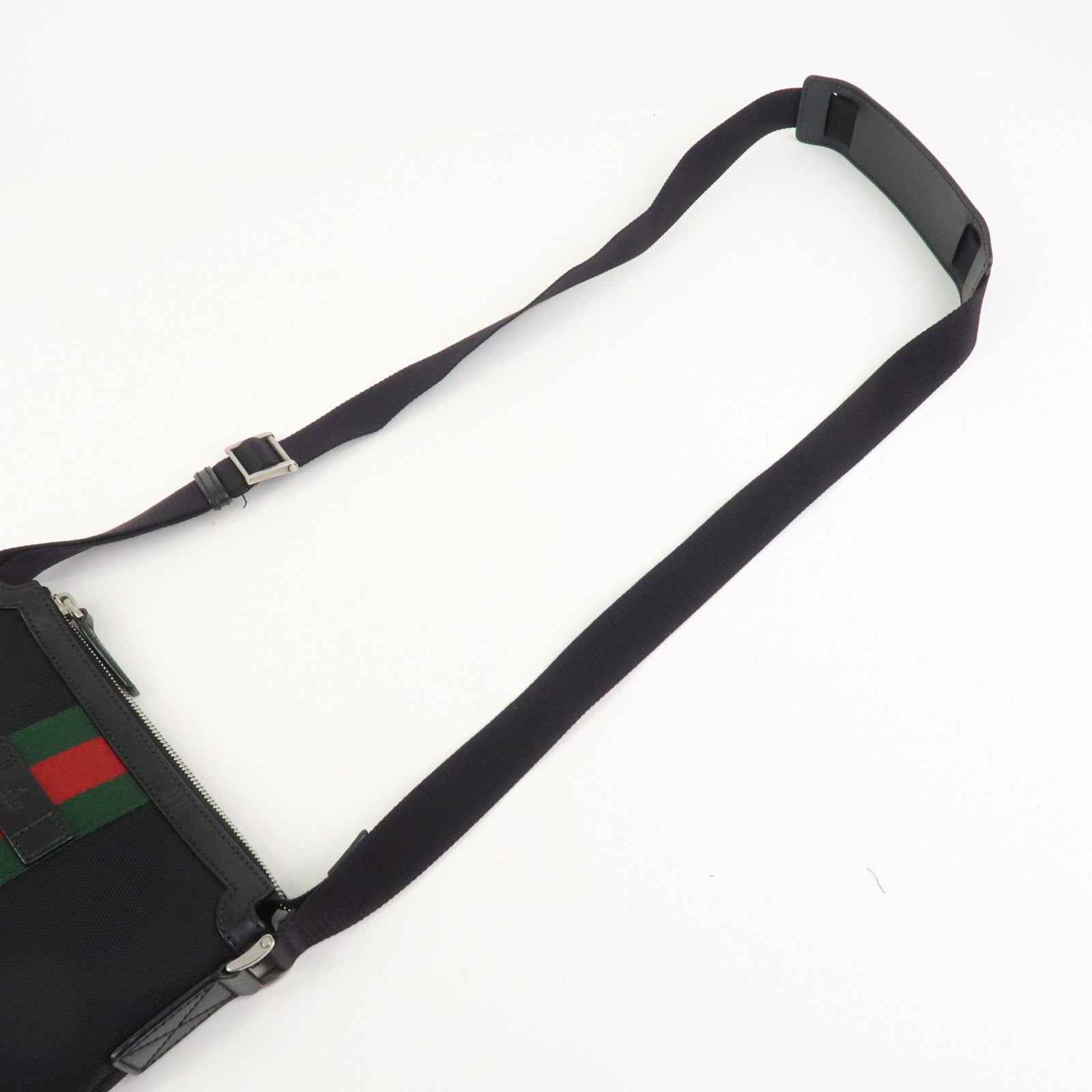 GUCCI Sherry Canvas Leather Shoulder Bag Crossbody Bag Black 631195