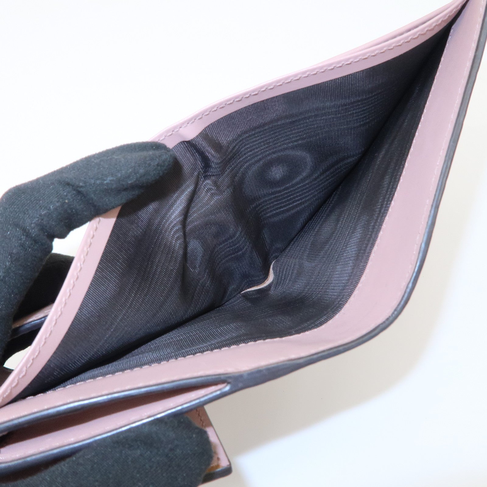 GUCCI Guccissima Leather Bi-Fold Compact Wallet Pink 406925