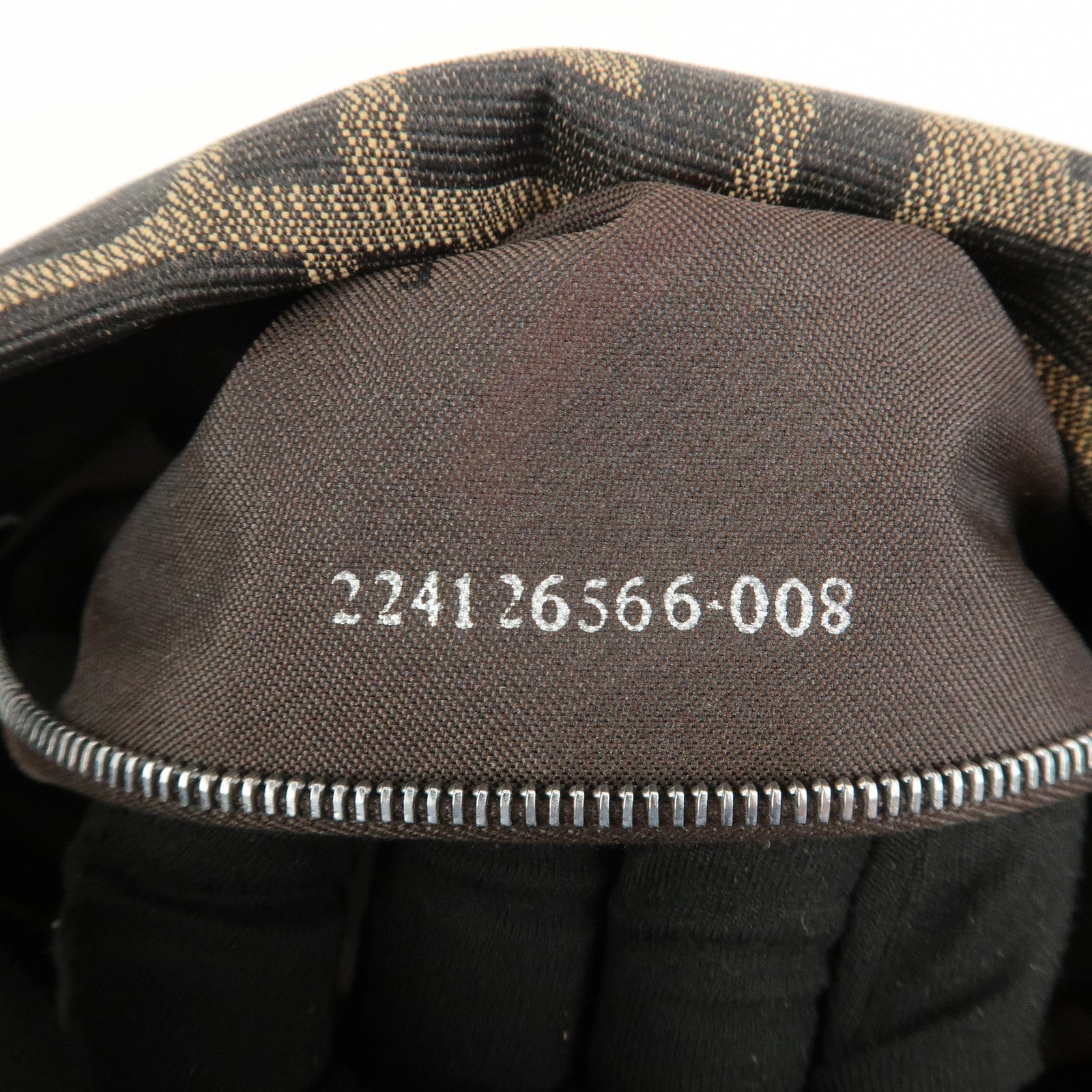 FENDI Zucca Canvas Leather Shoulder Bag Brown Black 26566